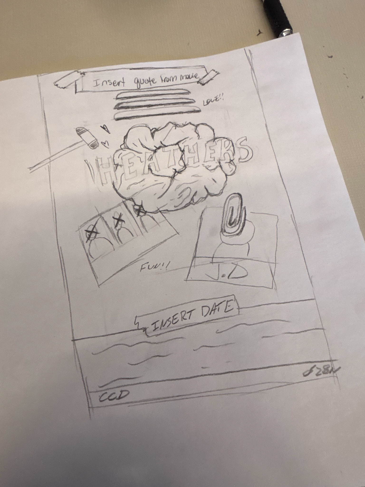 Original thumbnail sketch used to map out composition, hierarchy, and thematic direction.