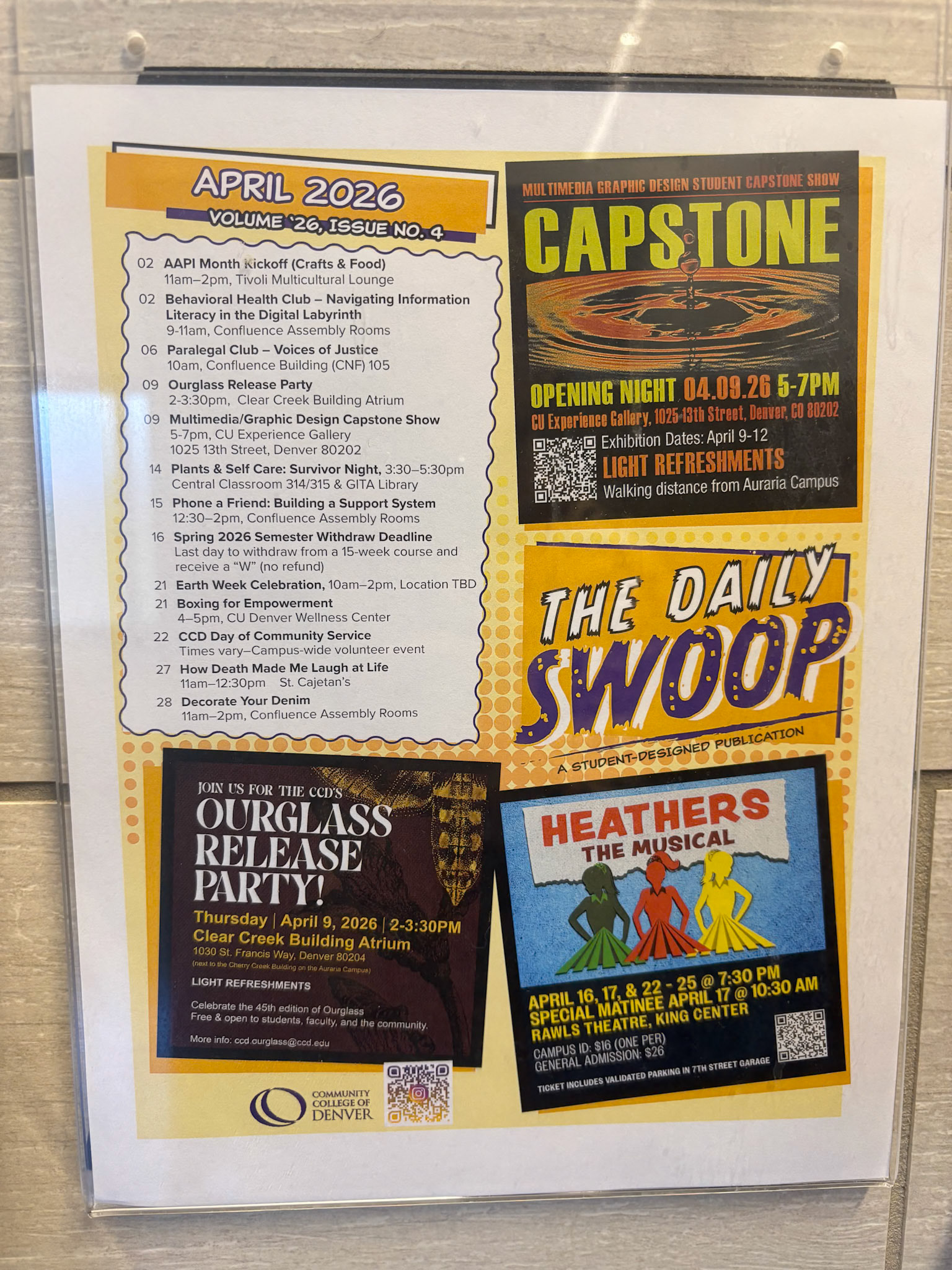 Featured in student design publications as part of campus promotional materials.