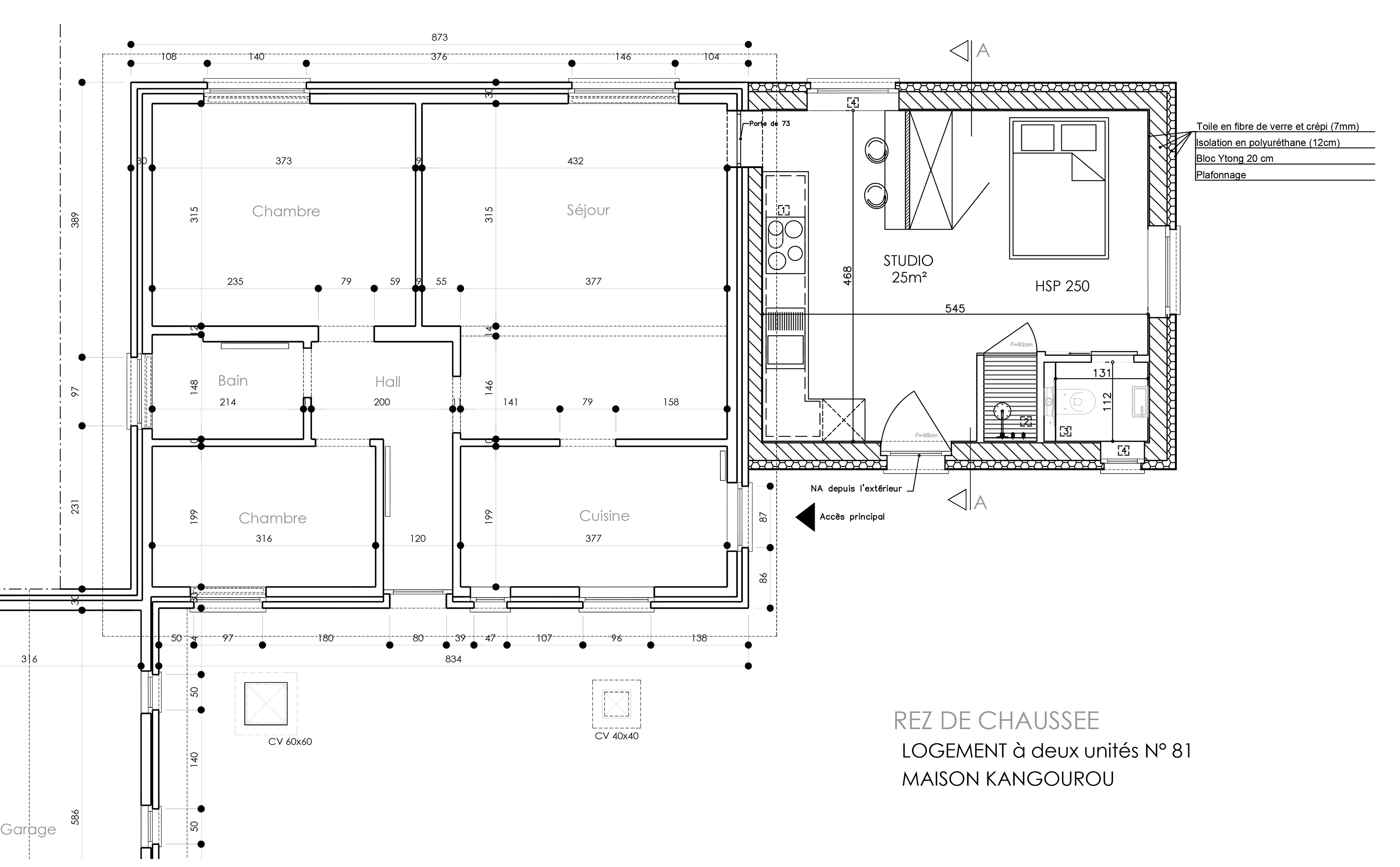 Plan faisant partie de la demande de régularisation