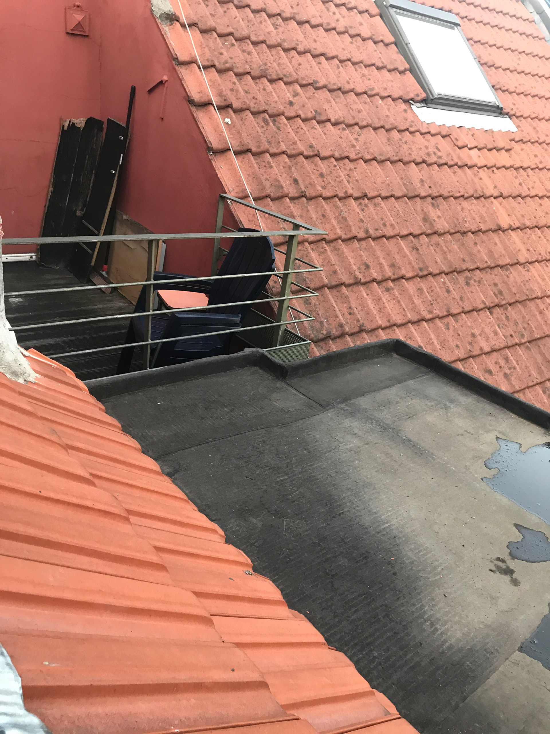 Situation existante: toiture plate