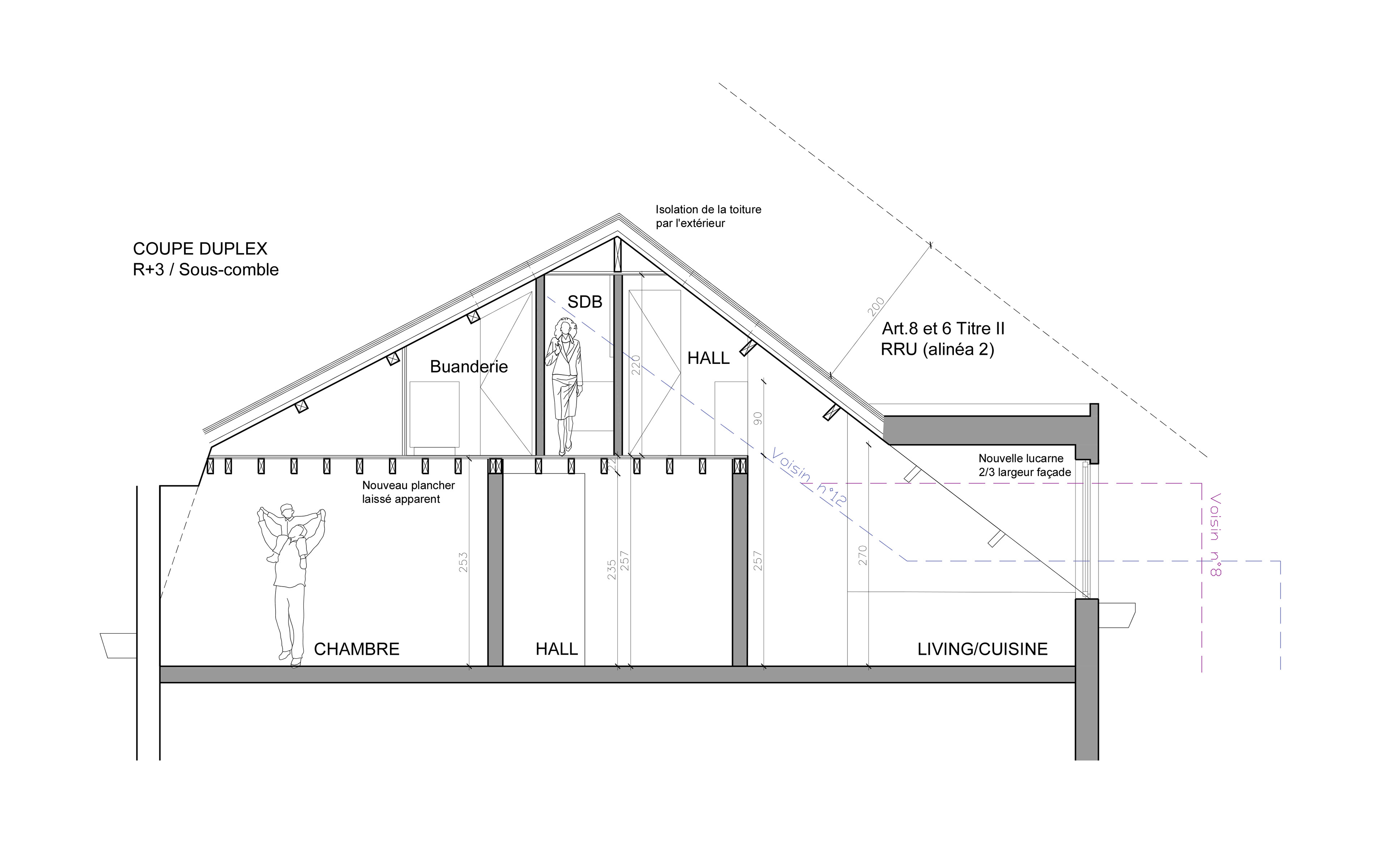 Situation projetée: Coupe duplex