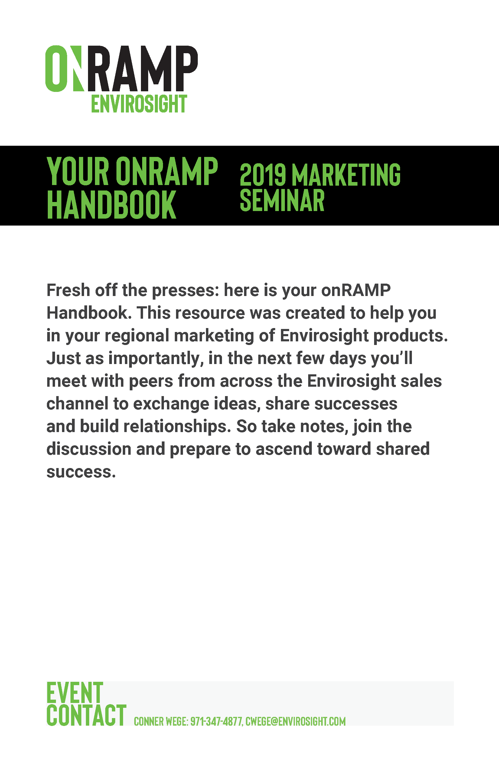 onRAMP Seminar Welcome