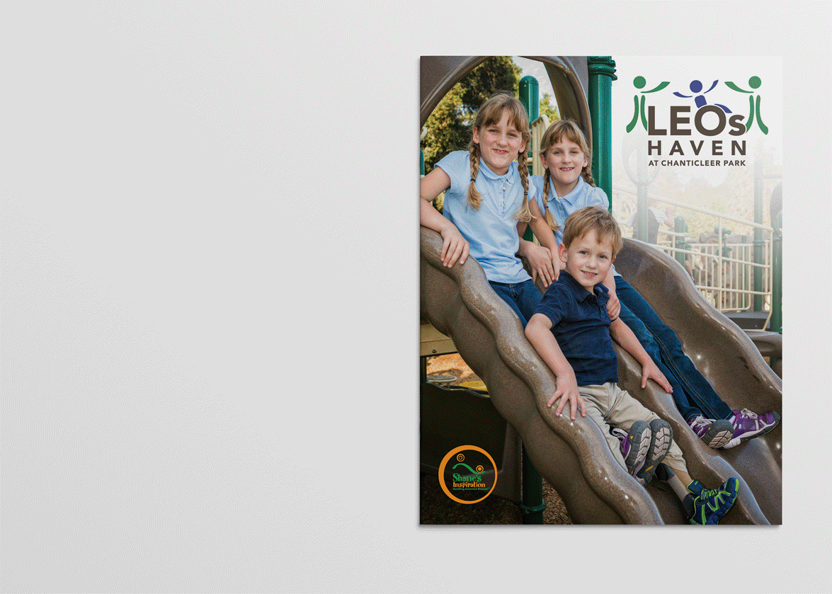Magazine, 18-page Inside spreads (animated) — LEO'S HAVEN at Chanticleer Park — Santa Cruz Playground Project