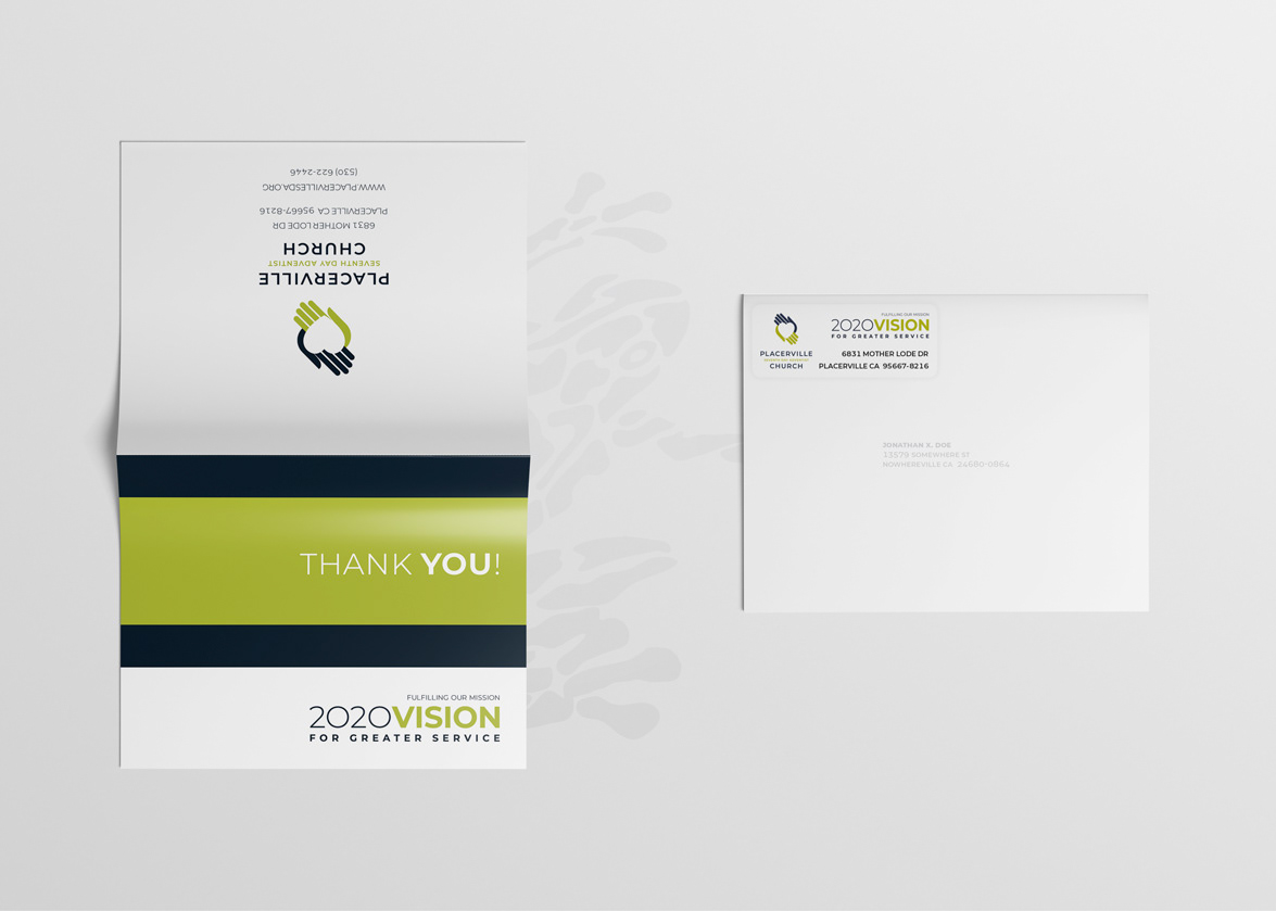 PSDAC 2020 Vision campaign — 'Thank You' Card with Return Address Label