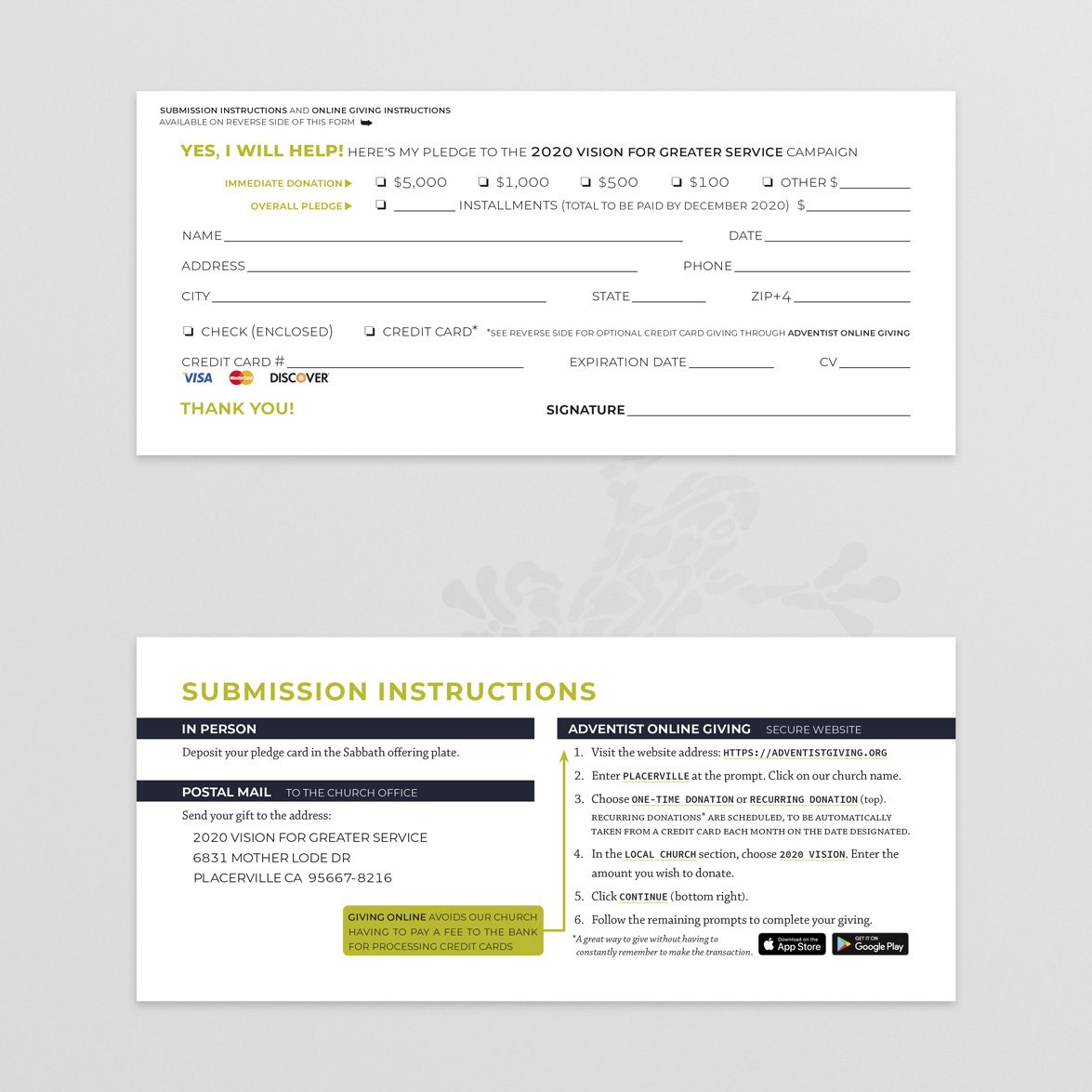 PSDAC 2020 Vision campaign — Pledge Card