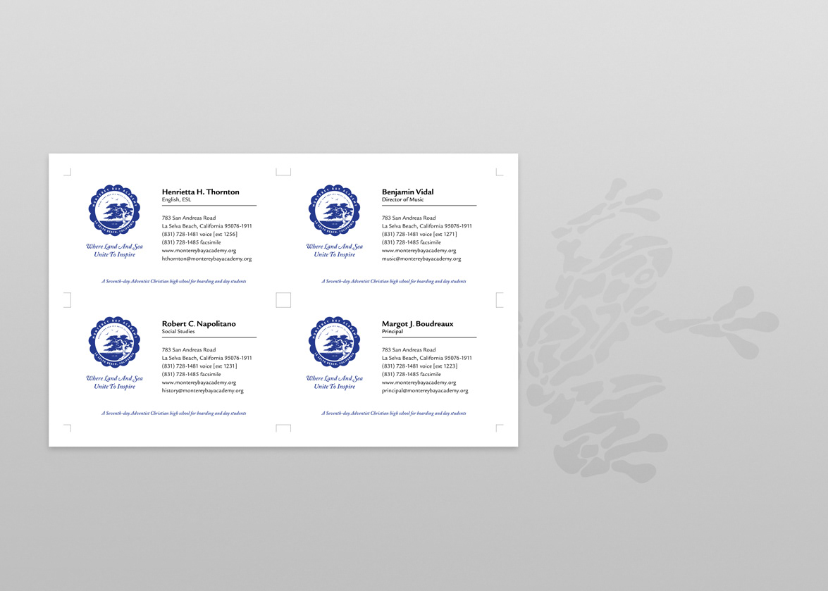 Business Cards (2006) — Business Identification — Monterey Bay Academy