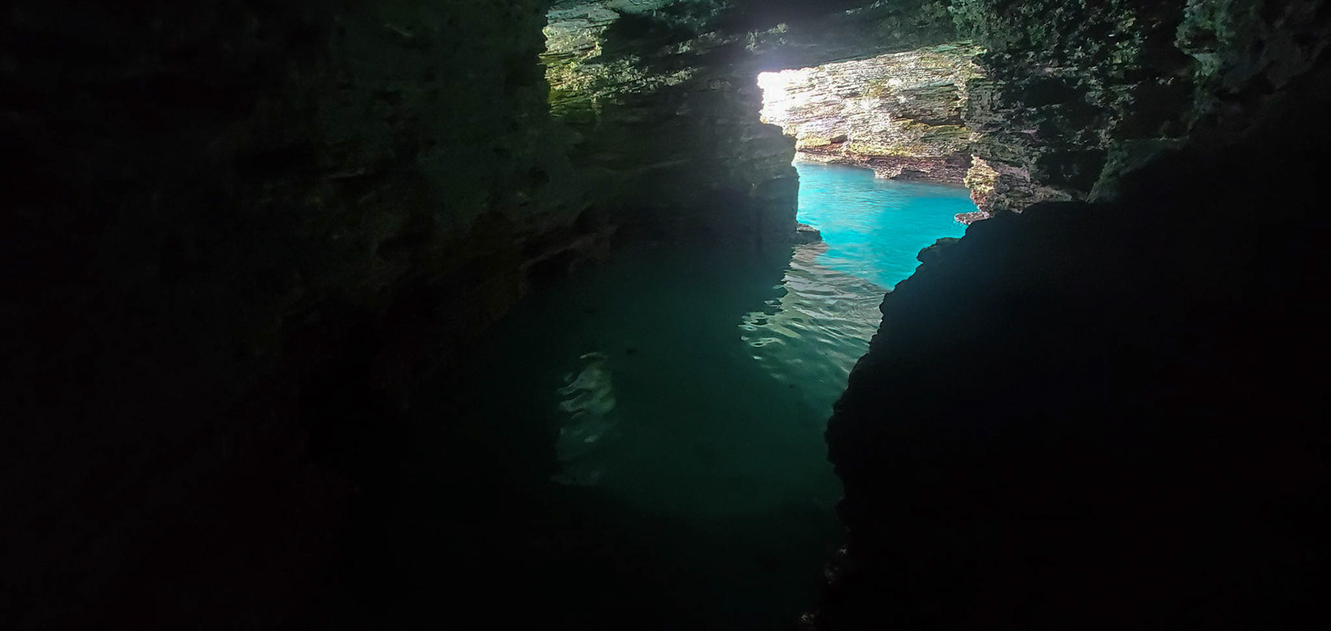 Admiral's Cave entrance from the inside at Admiralty House Park