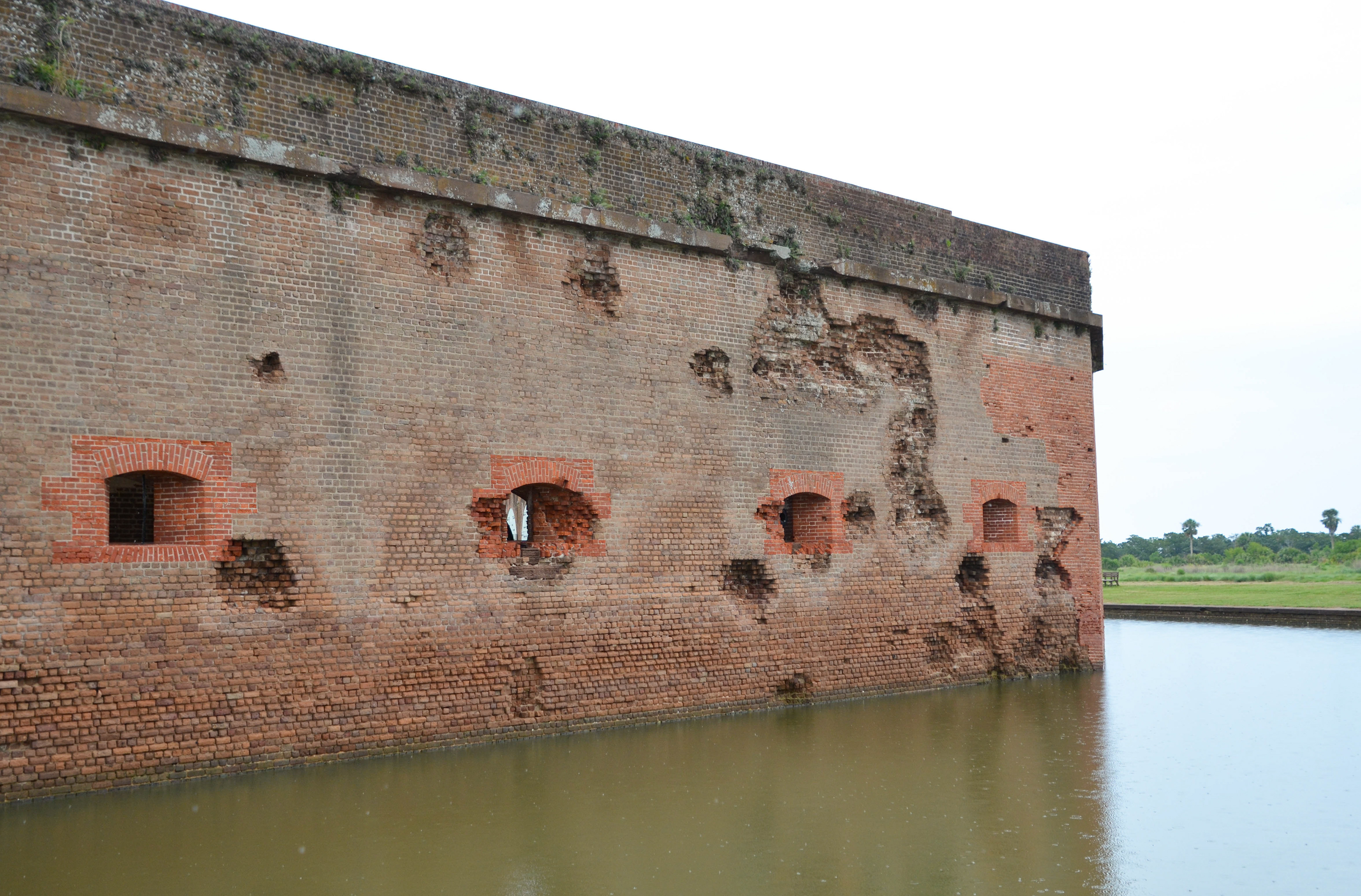 Cannon fire damage - Fort Pulaski National Monument - Savannah
