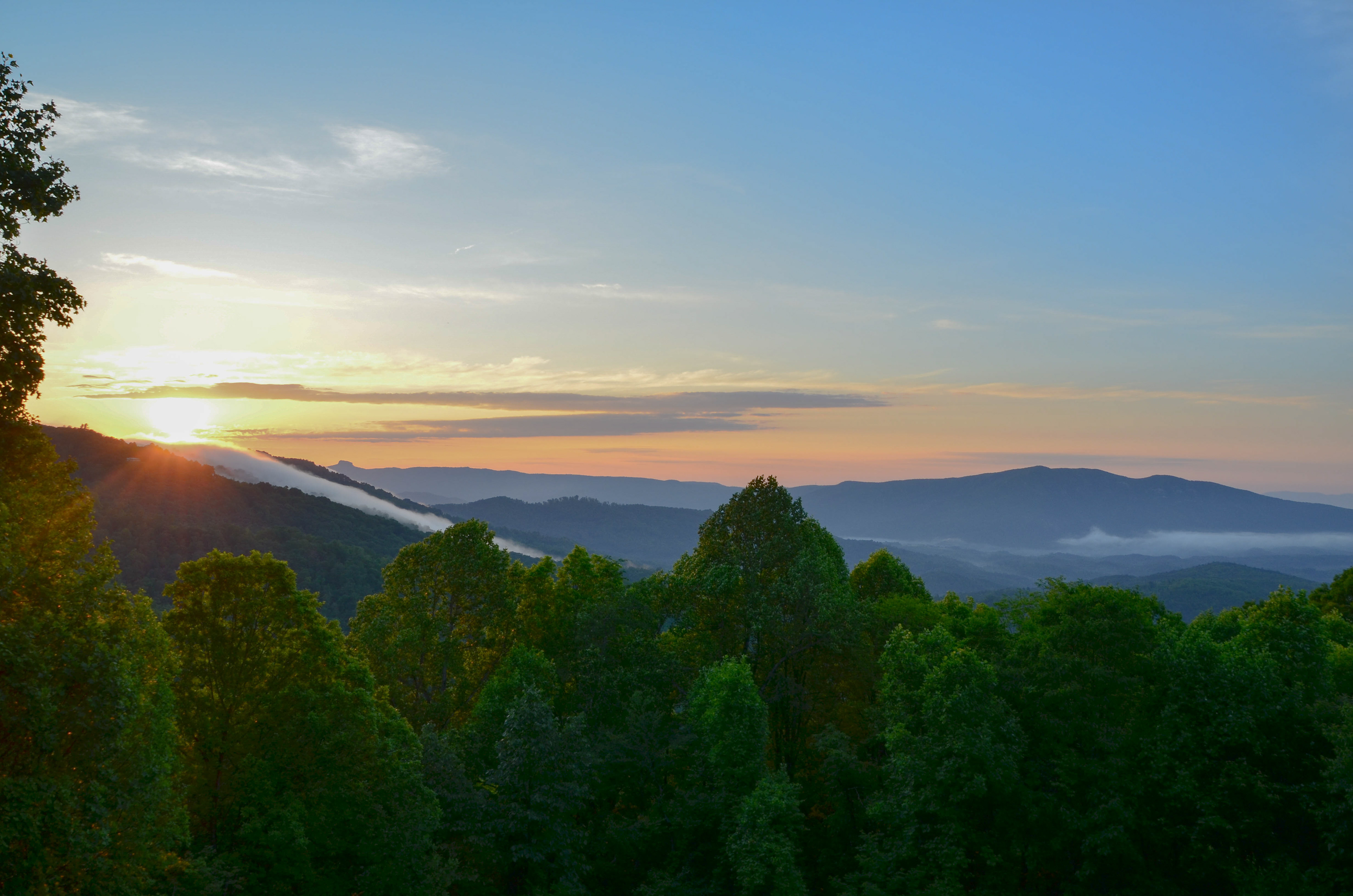View of sunrise from Little Switzerland