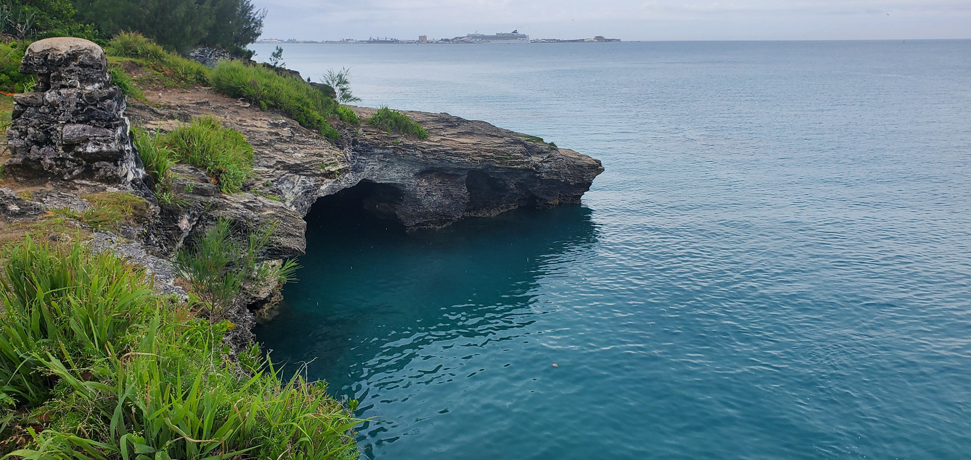 View of Admiral's Cave from the cliffs