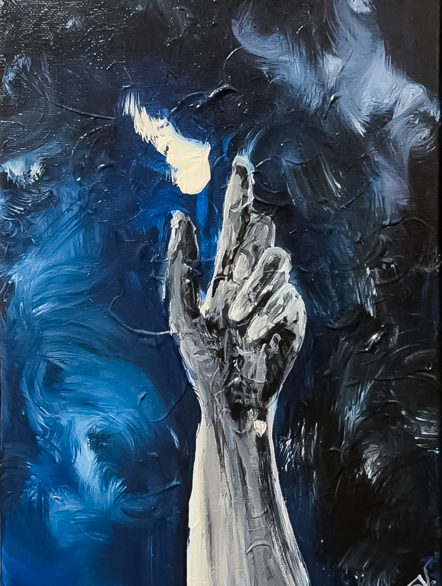 "Hold the light" - 29x21 cm, 2023 cm. Available