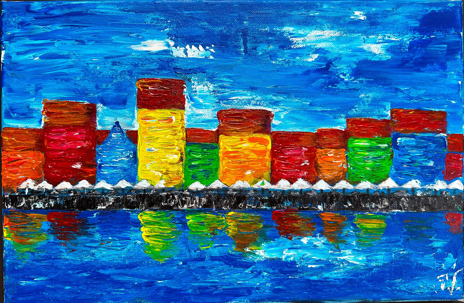 "Colors of Copenhagen" - 27x41 cm, 2023. Available