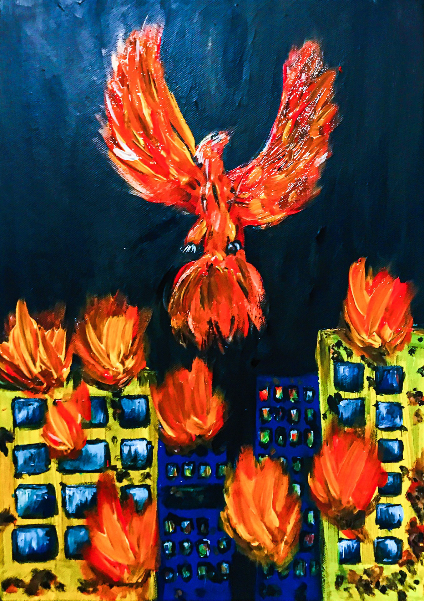 "Phoenix" - 46x33 cm, 2022. Available