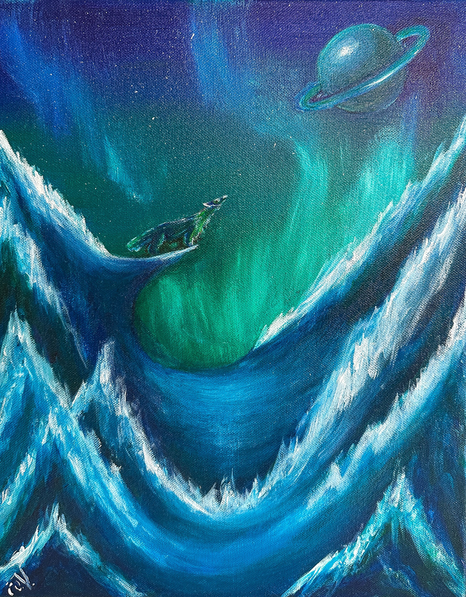 "Space lights" - 41x33 cm. Available