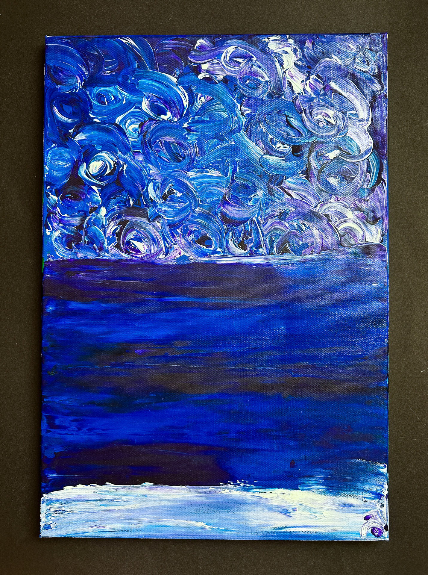 "Stary night by the sea" - 55x38 cm, 2023. Available