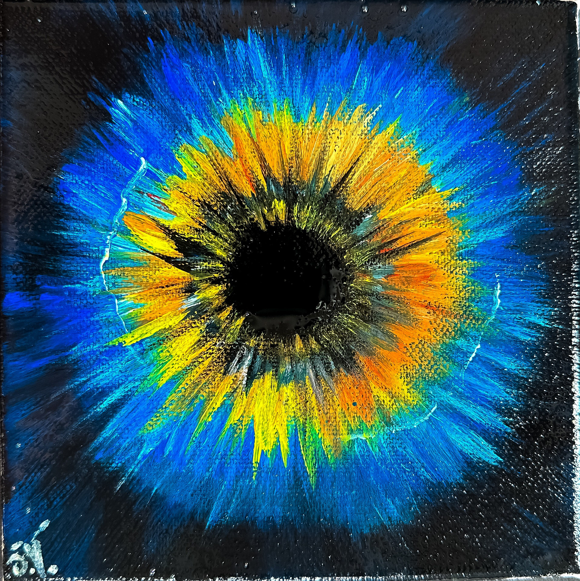 "Eye - mirror of the soule" - 15x15 cm, 2023. Available
