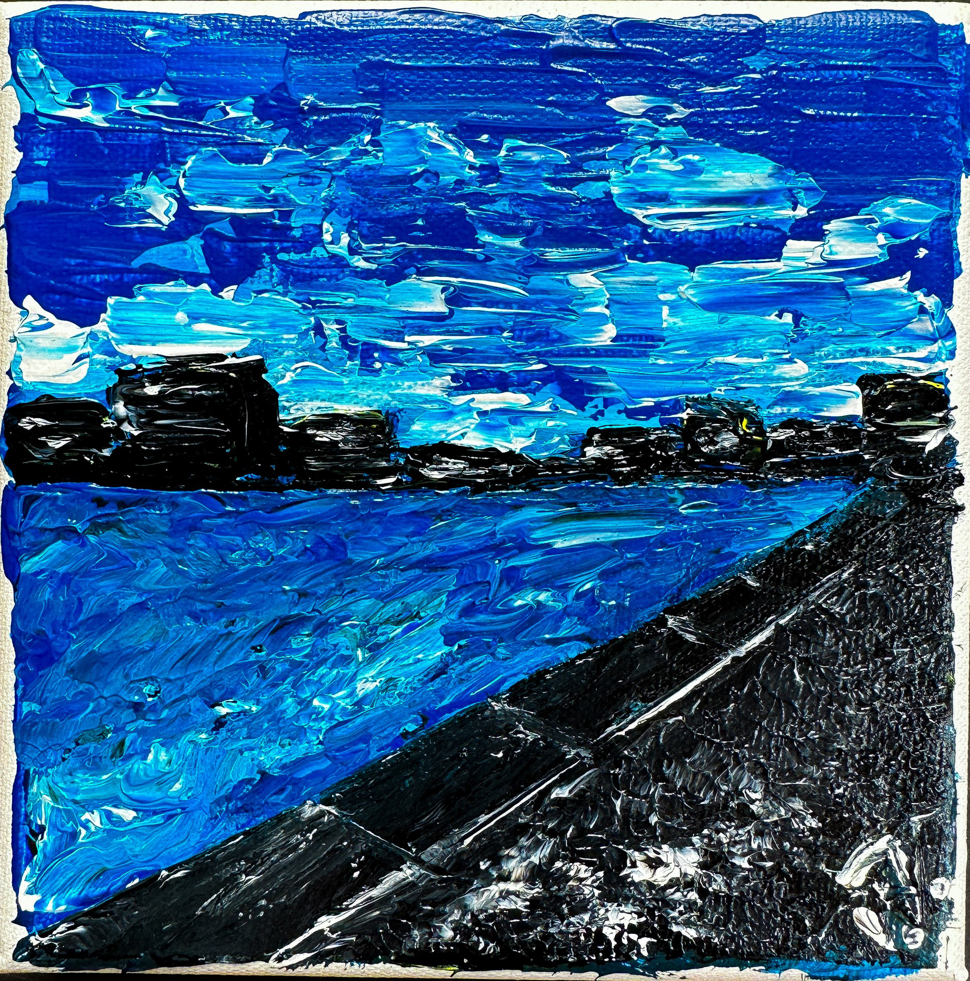"Coastline" - 15x15 cm, 2023. Available