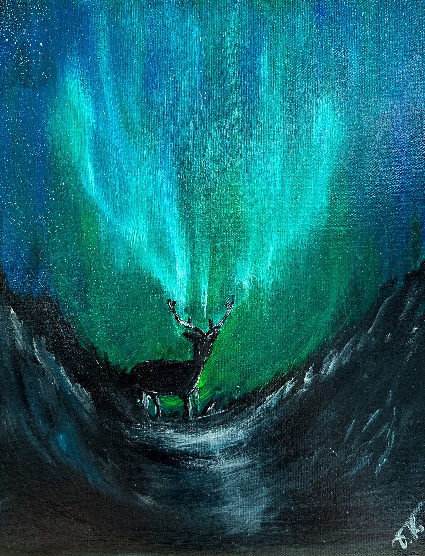 "In the lights" - 35x28 cm, 2022. Available