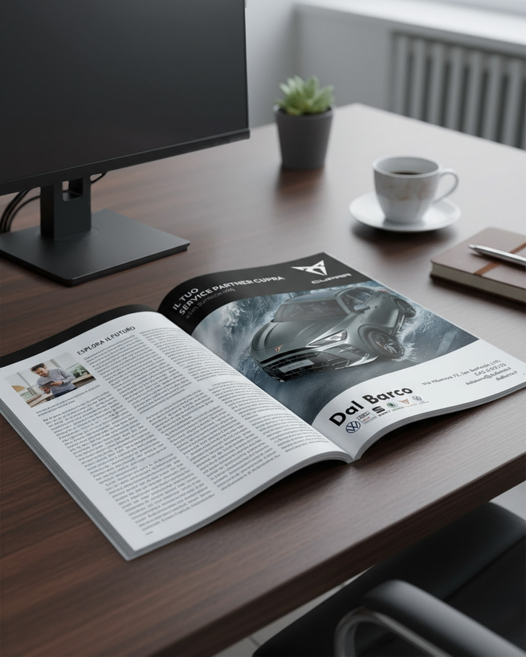 Realizzazione grafiche per pubblicazioni pubblicitarie su riviste.
