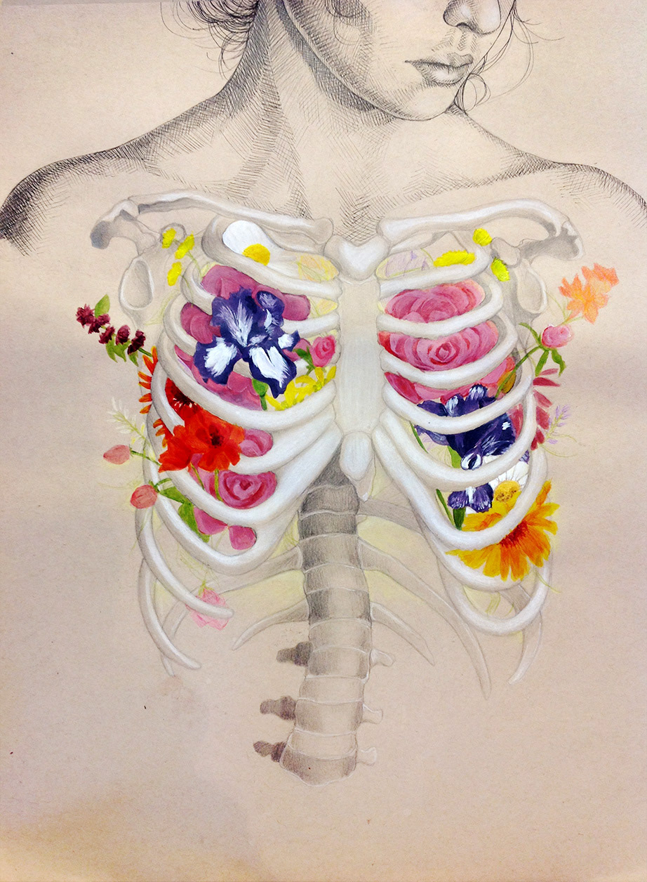 Acrylic paint, ink