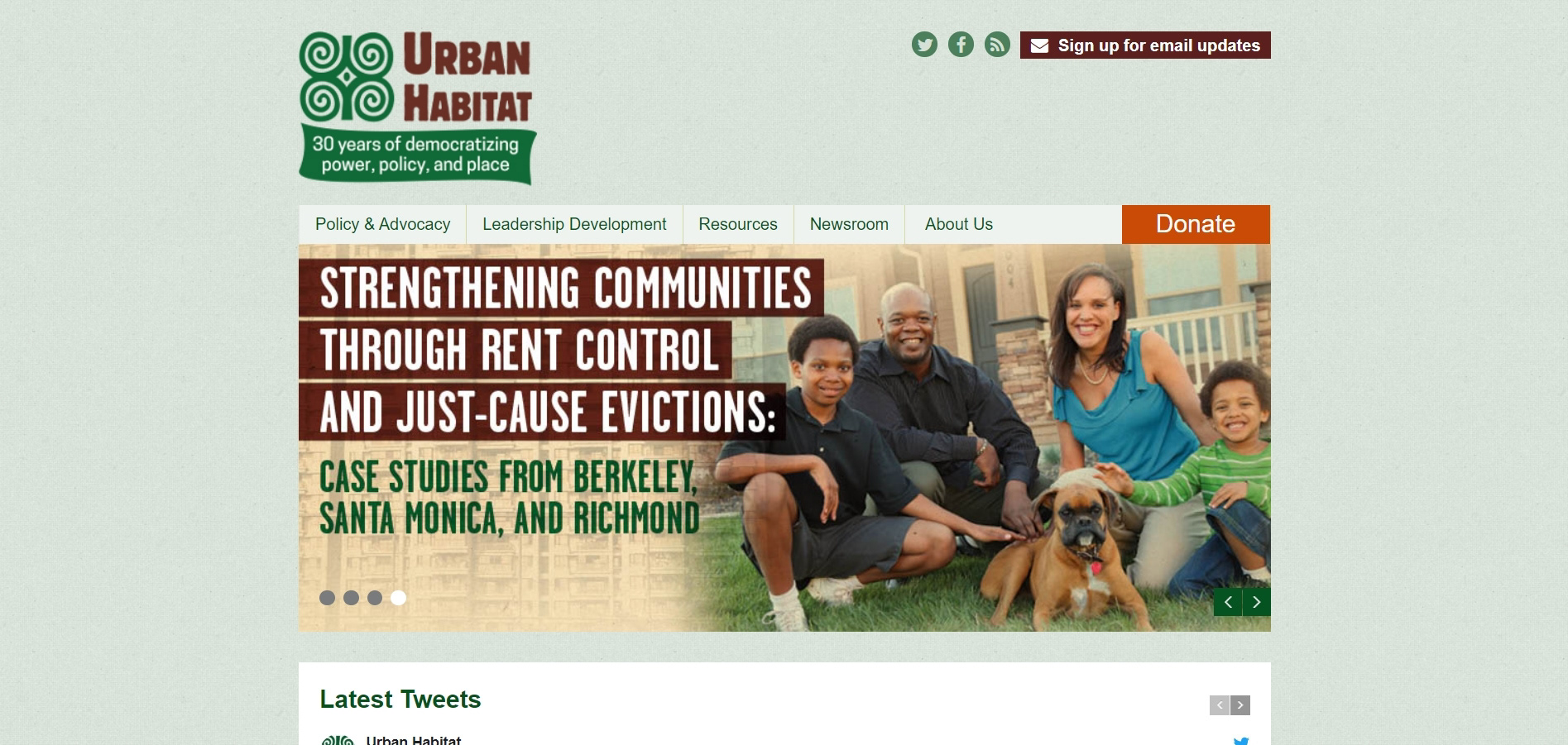 Urban Habitat website home page