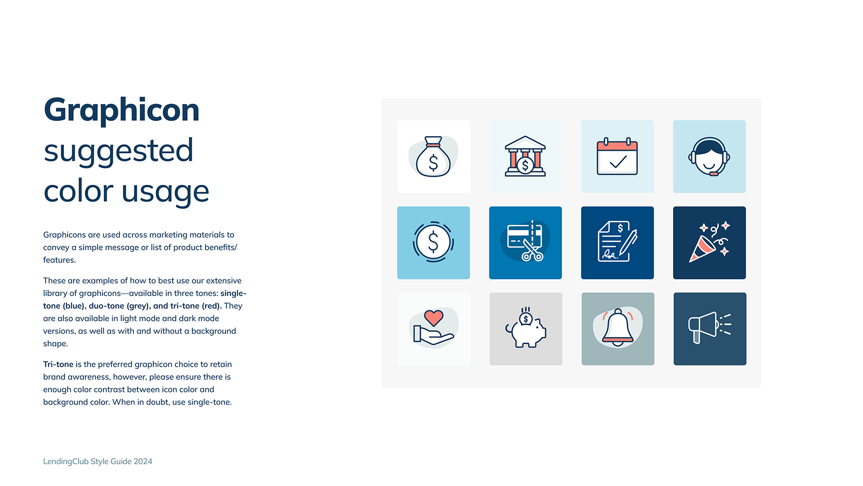 In Figma, I presented examples of how different icon variations should be used with the brand palette