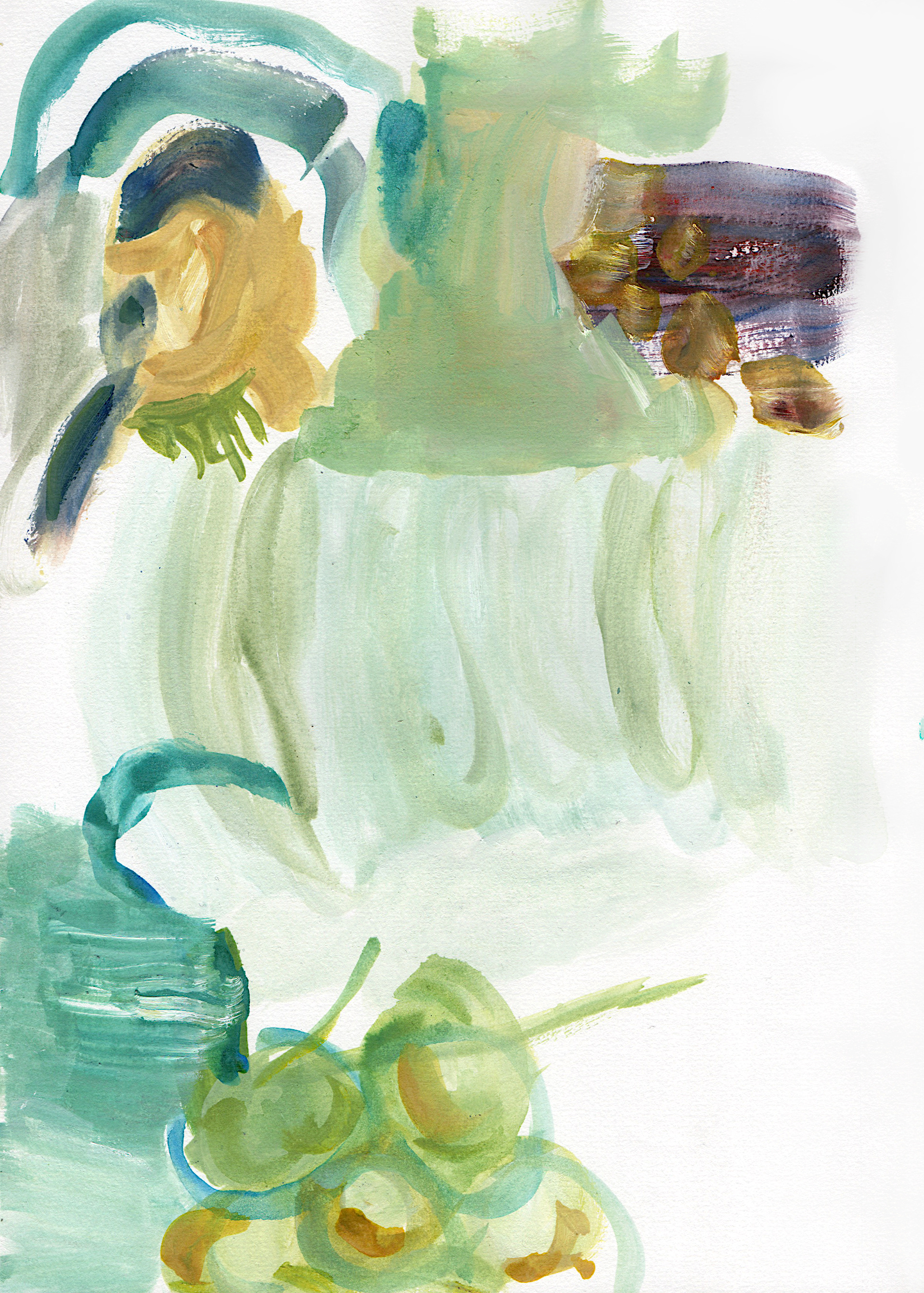 Shower And Soul | Acrylic and oil on paper, 210 x 297 mm, 2023