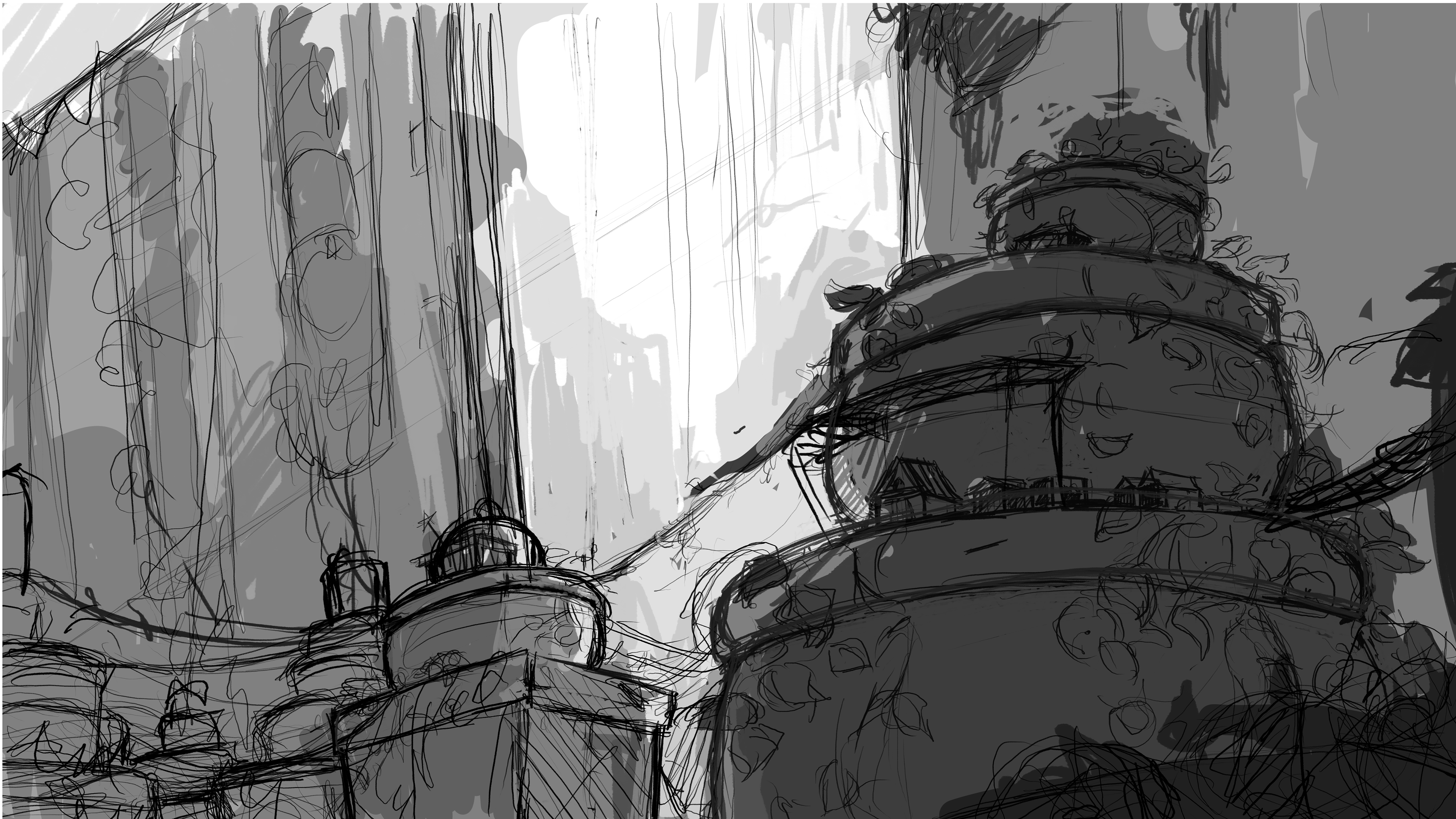 Value Sketch for a Potted Fairy Village