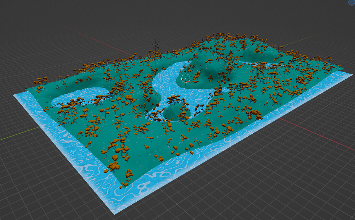 3D background with custom water shader