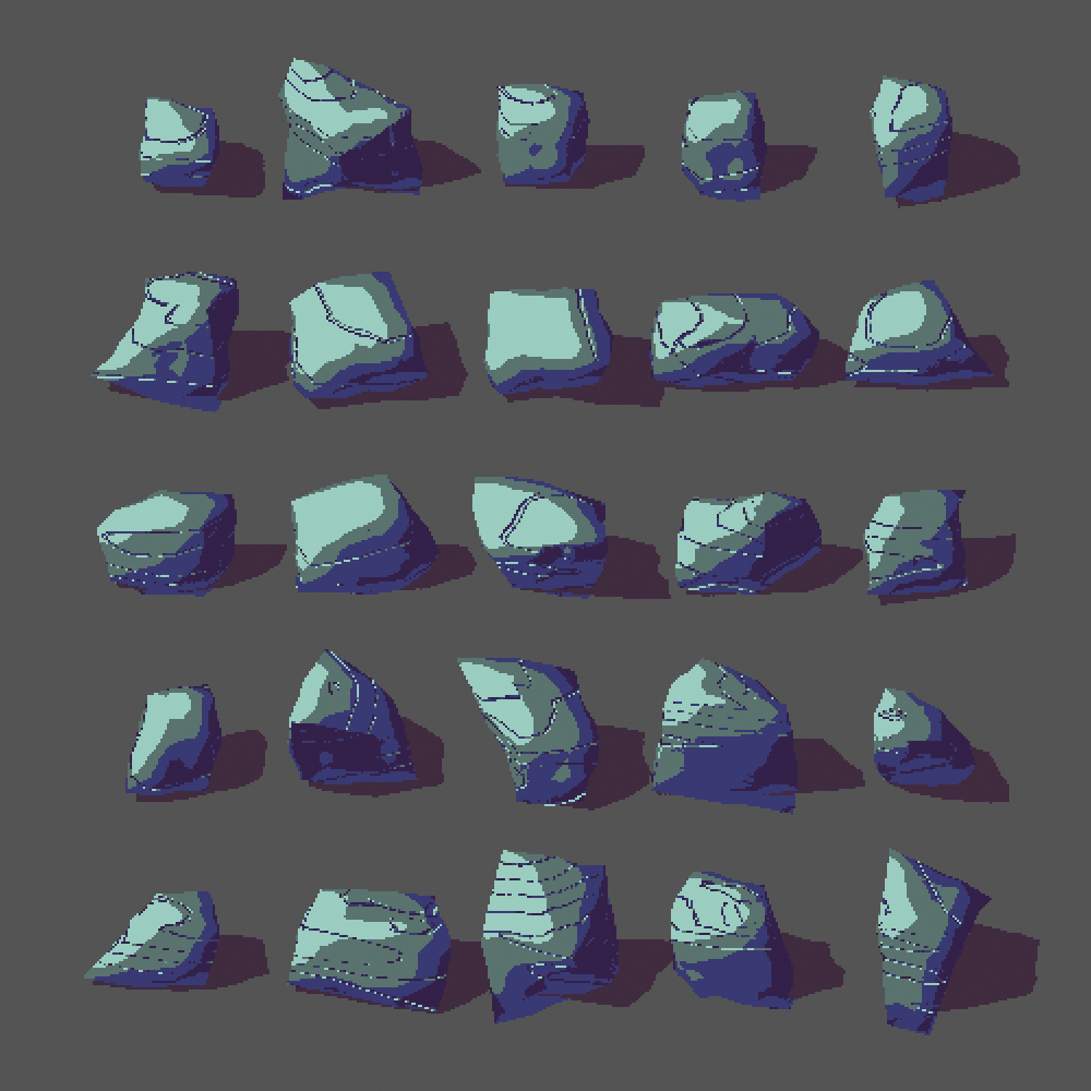 Procedurally generated rocks