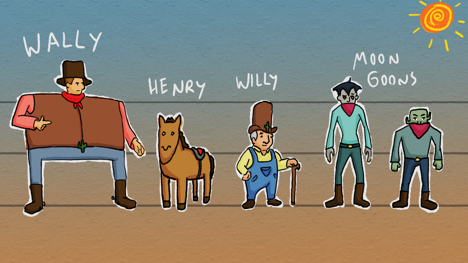 Pre-production character lineup