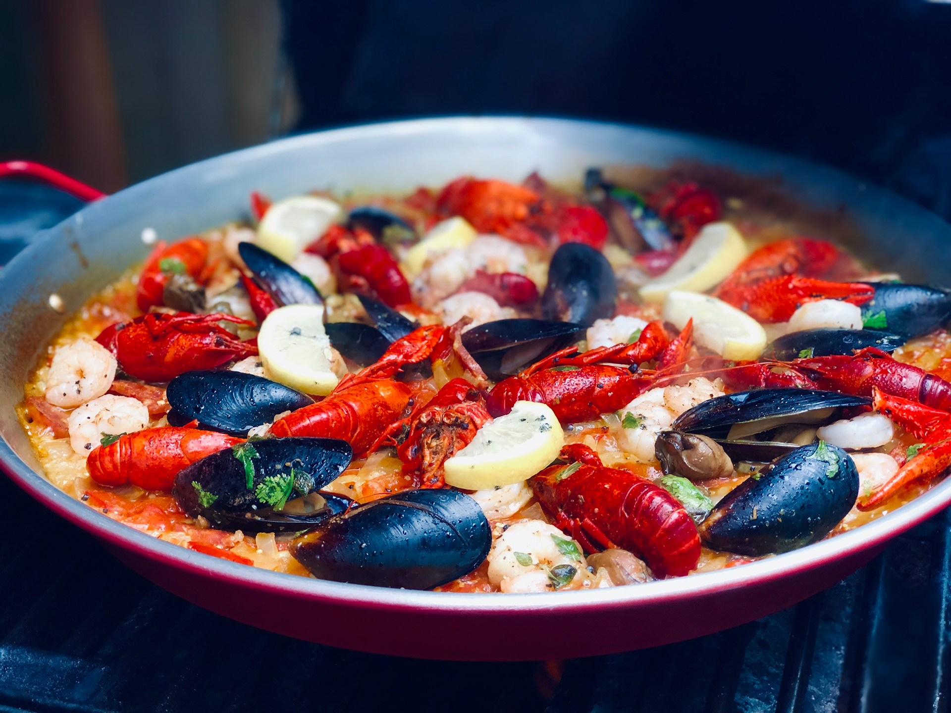 #10 Paella, 2020, Photo uses vibrance and saturation to to pull this Spanish dish of seafood out from the background.