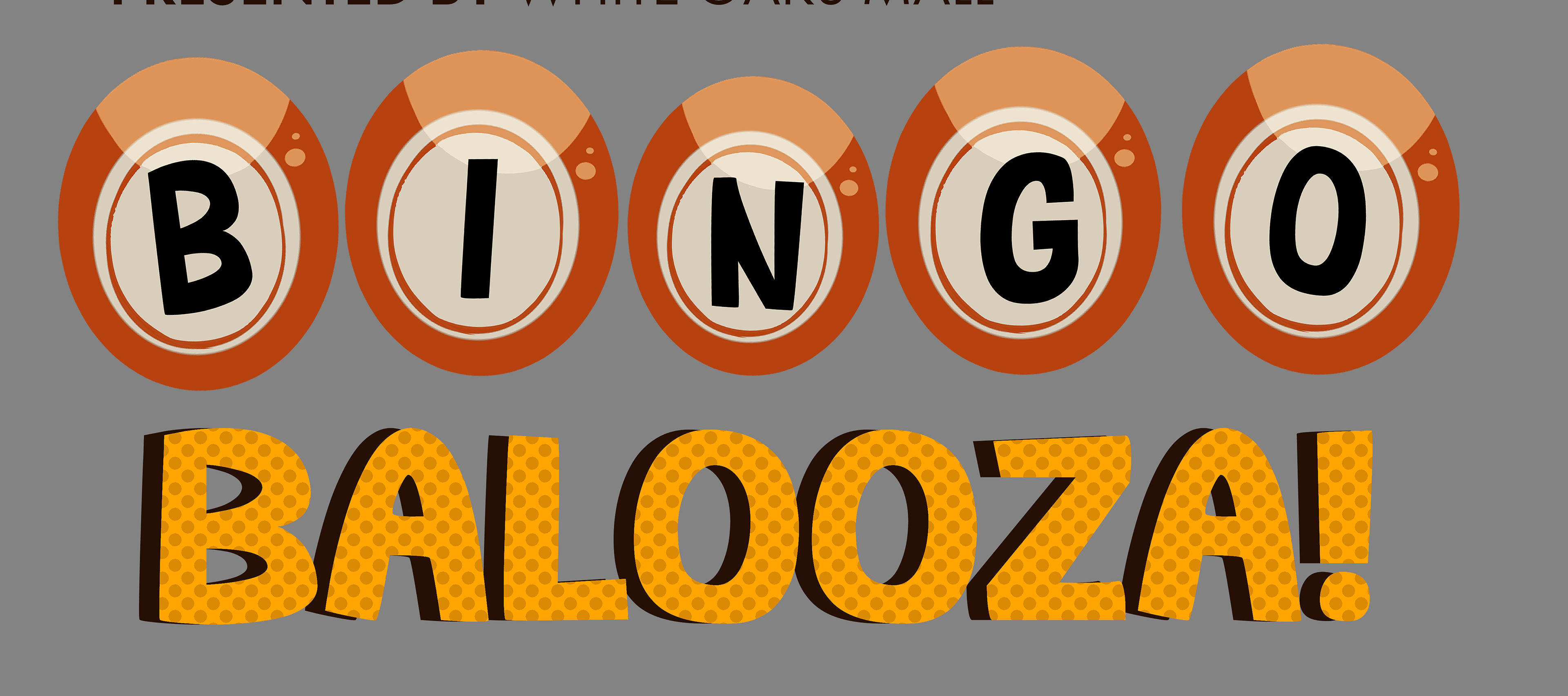 Chosen Logo Concept, pop art dots texture, bingo balls, unused name Bingo Balooza, fun vibe, retro vibe, fall atmosphere and vibe