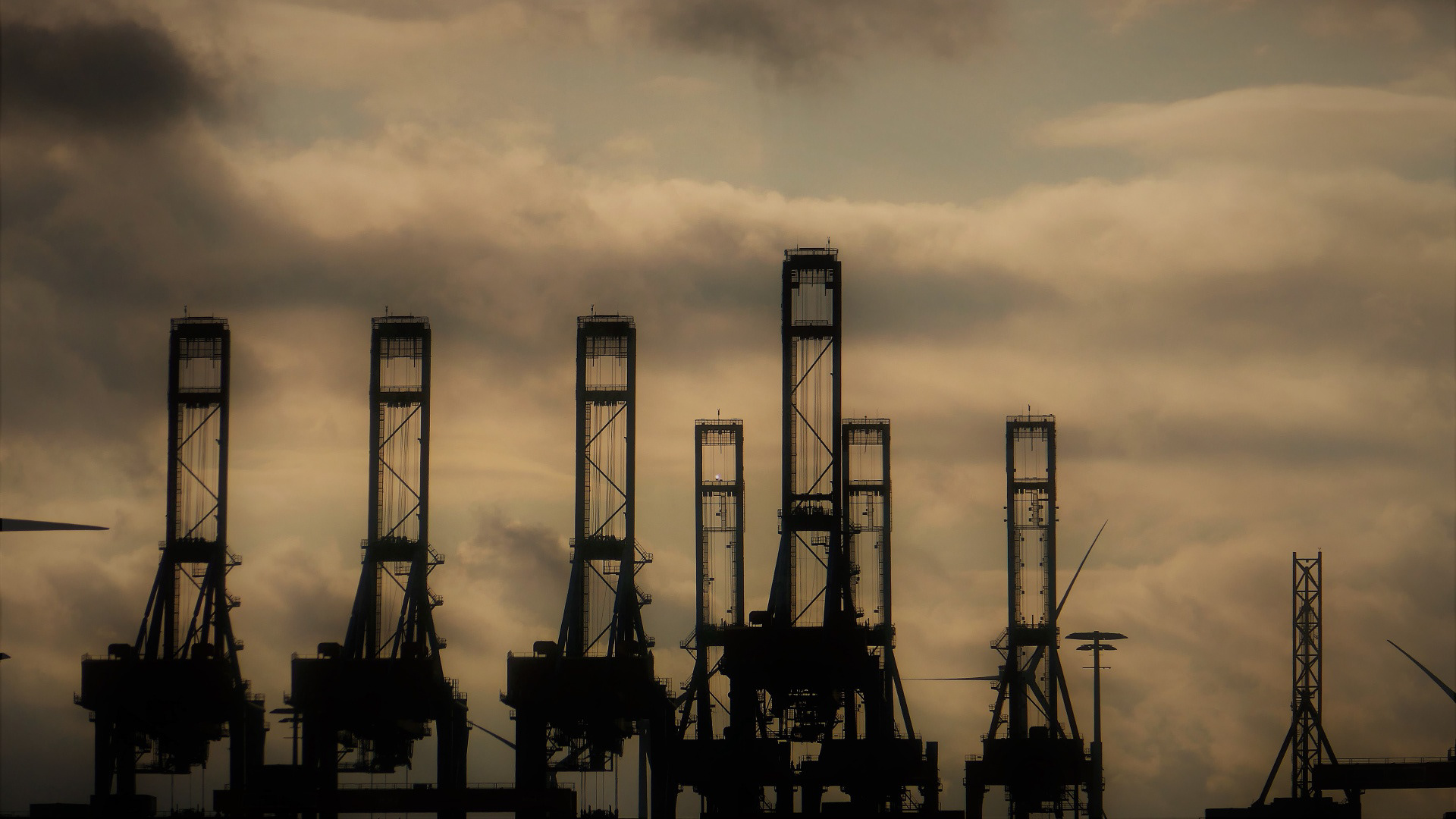 krane im hamburger hafen