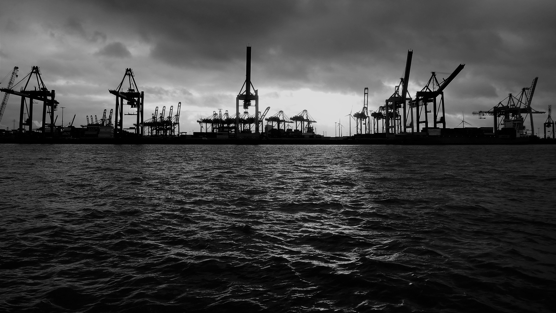 krane im hamburger hafen