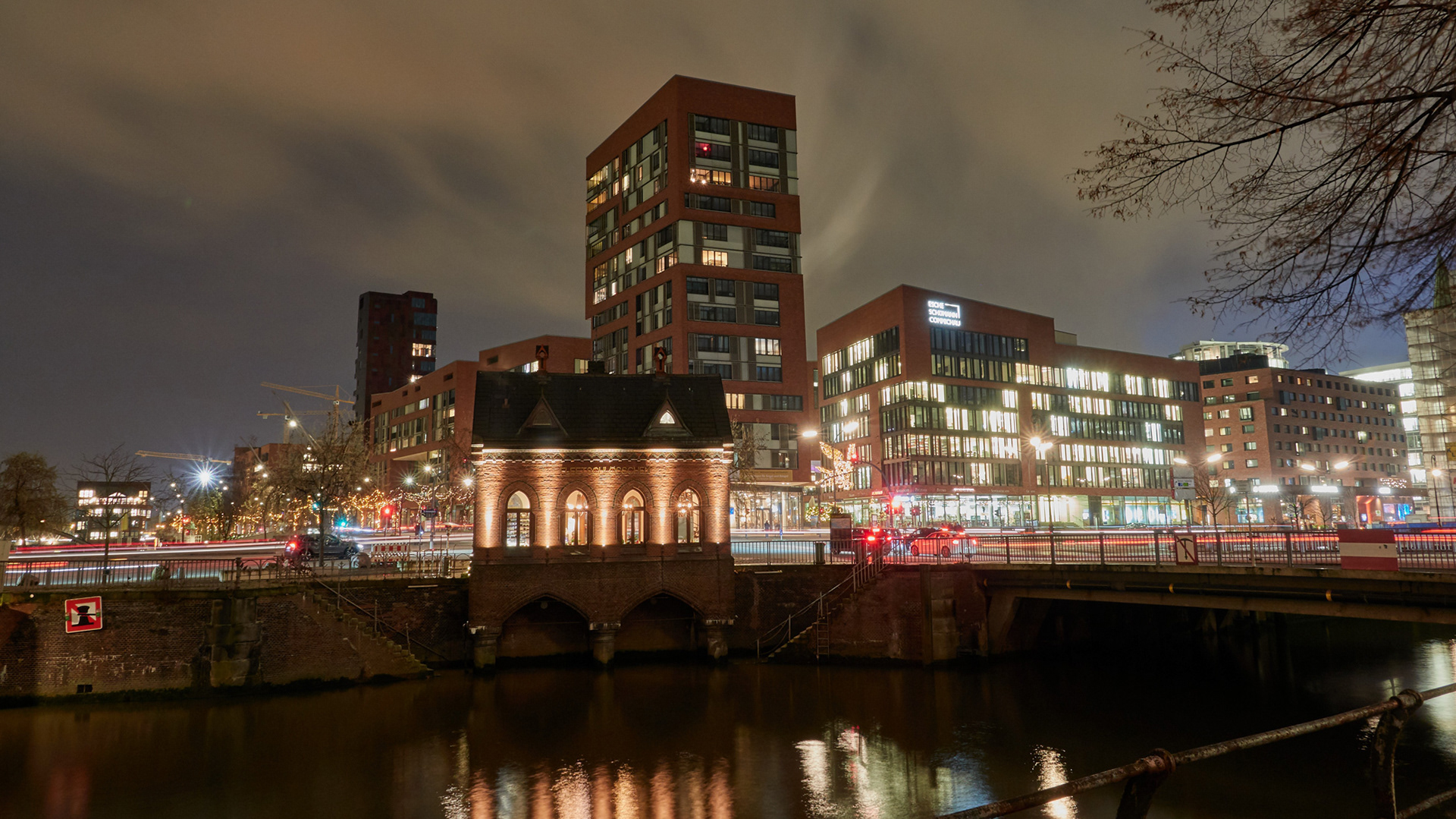 speicherstadt hamburg nachtaufnahme