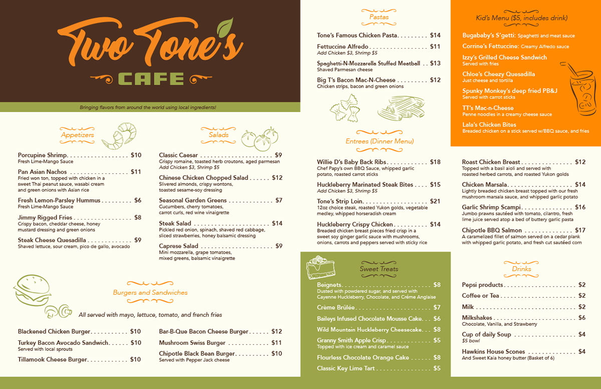 Two Tones Café Menu