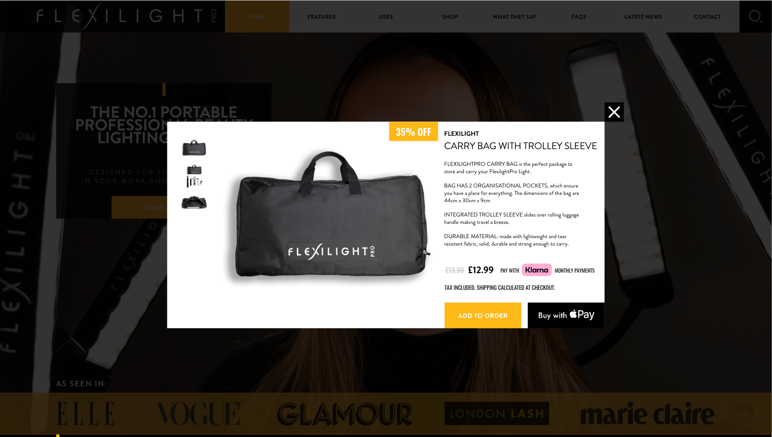 MODAL 'QUICK BUY' WINDOW OPTION
