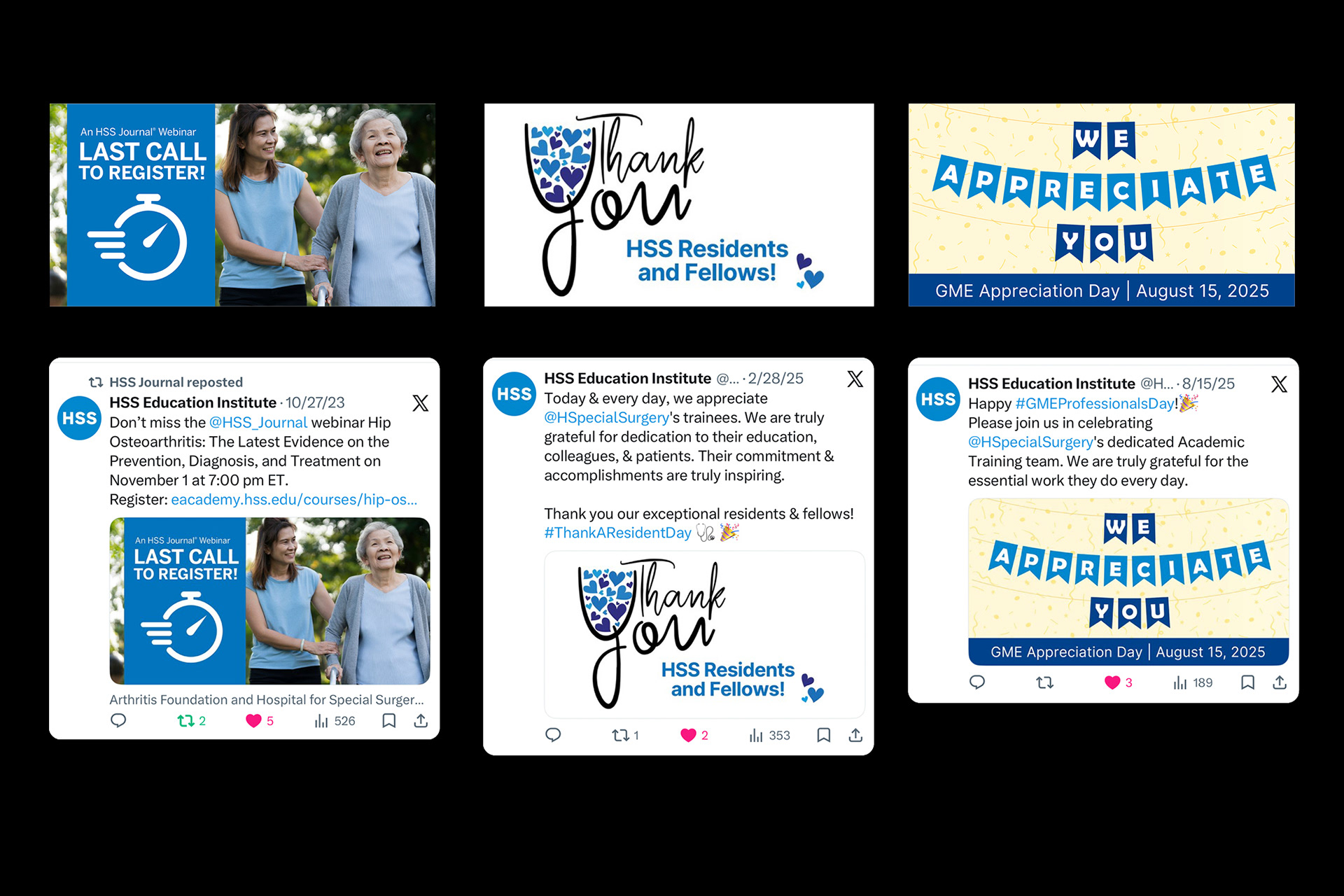 Webinar and Academic Training Social Media Campaigns