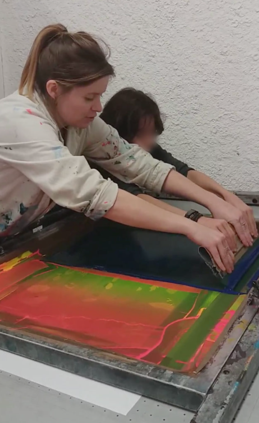 Intervention, classe à CHAAP, collège Aliénor d'Aquitaine, Atelier sérigraphie (EBABX), Bordeaux
