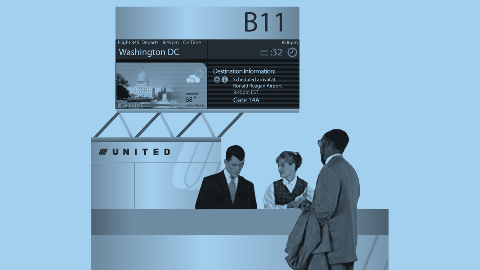 Concept showing counter designed around signage