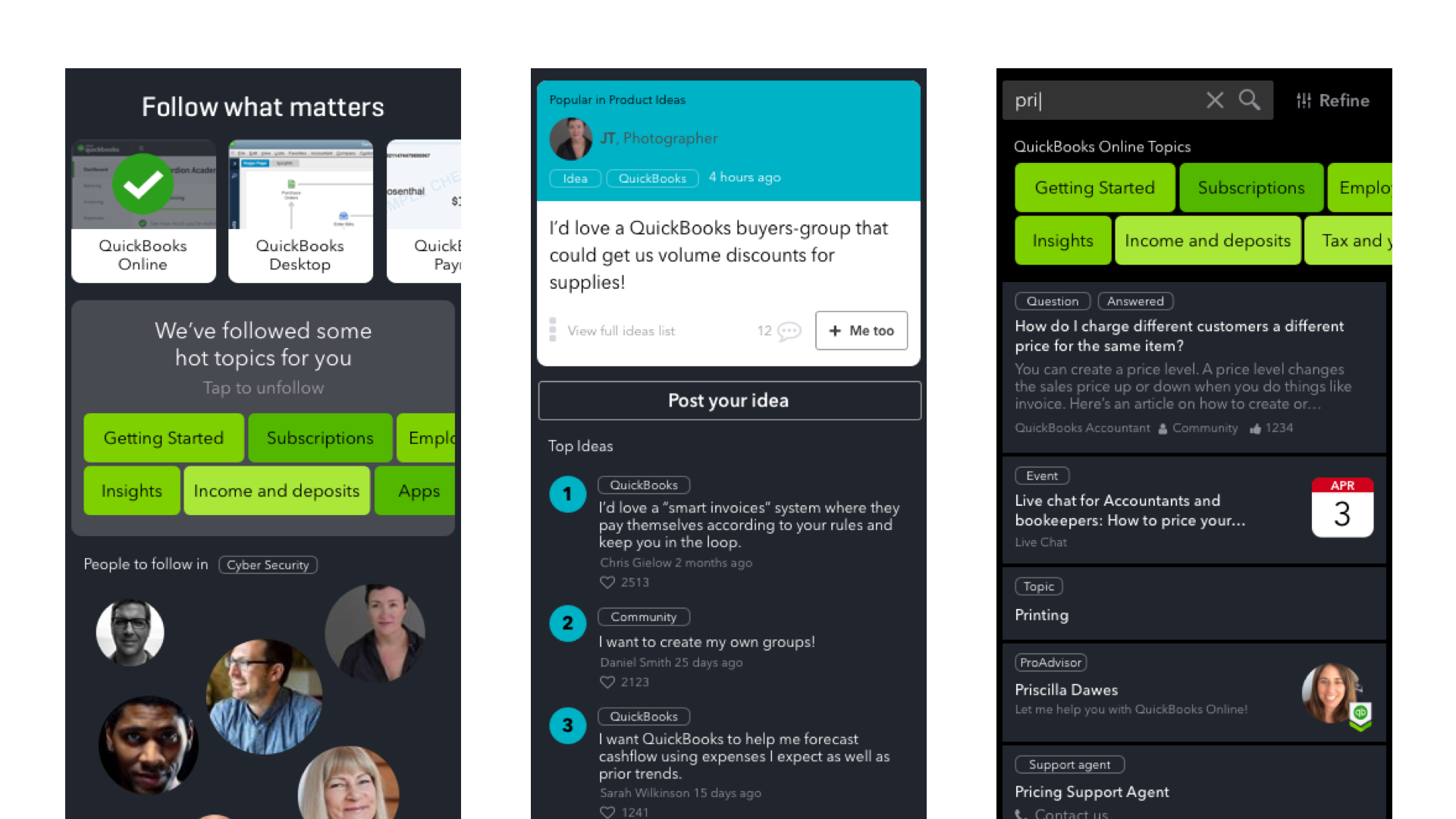 Intuit Social Support Concept