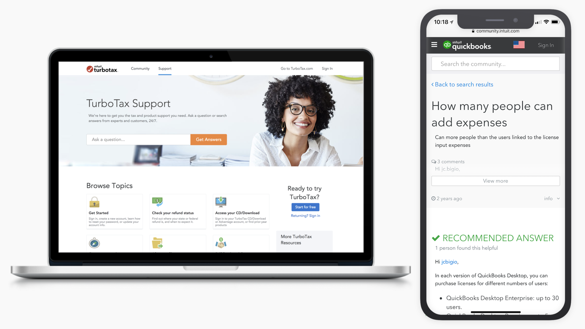 TurboTax and QuickBooks self-help communities on our platform (with Ben Indyk)