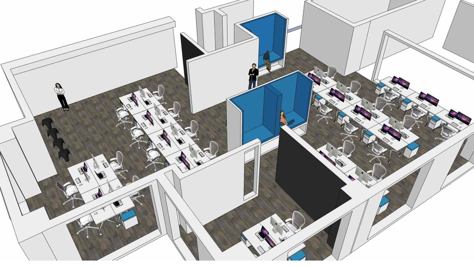 My SketchUp render of the new studio