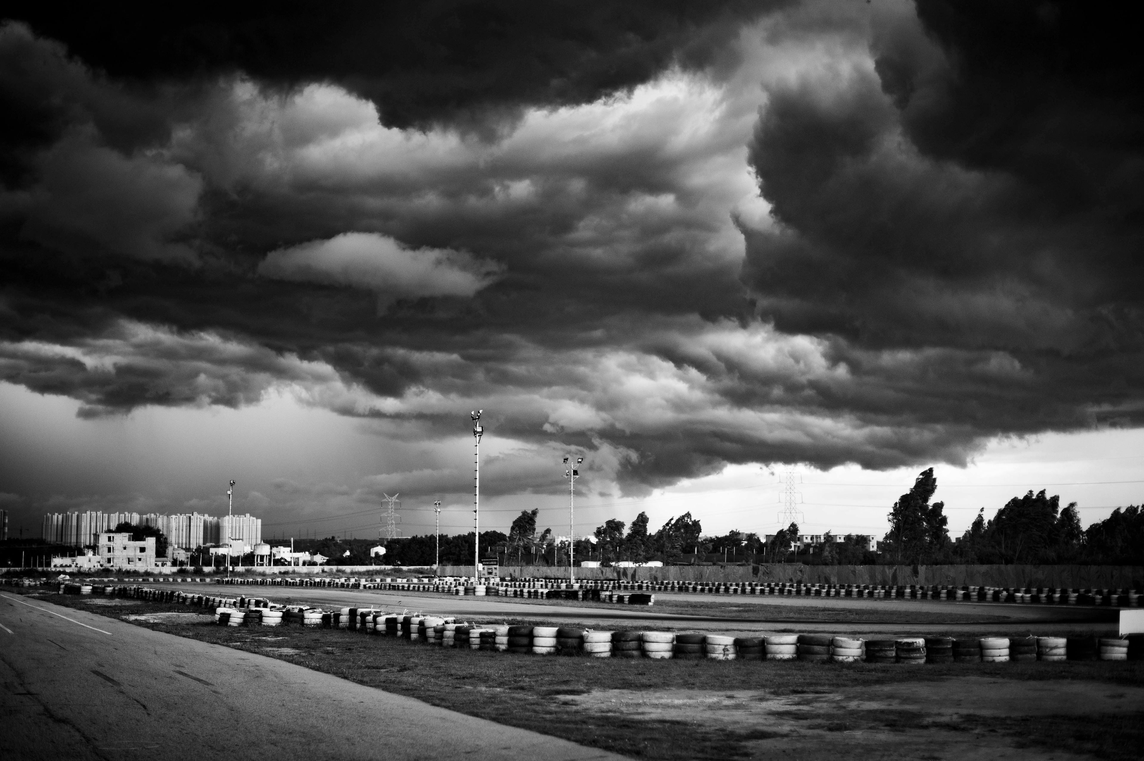 Meco Kartopia under dark clouds.