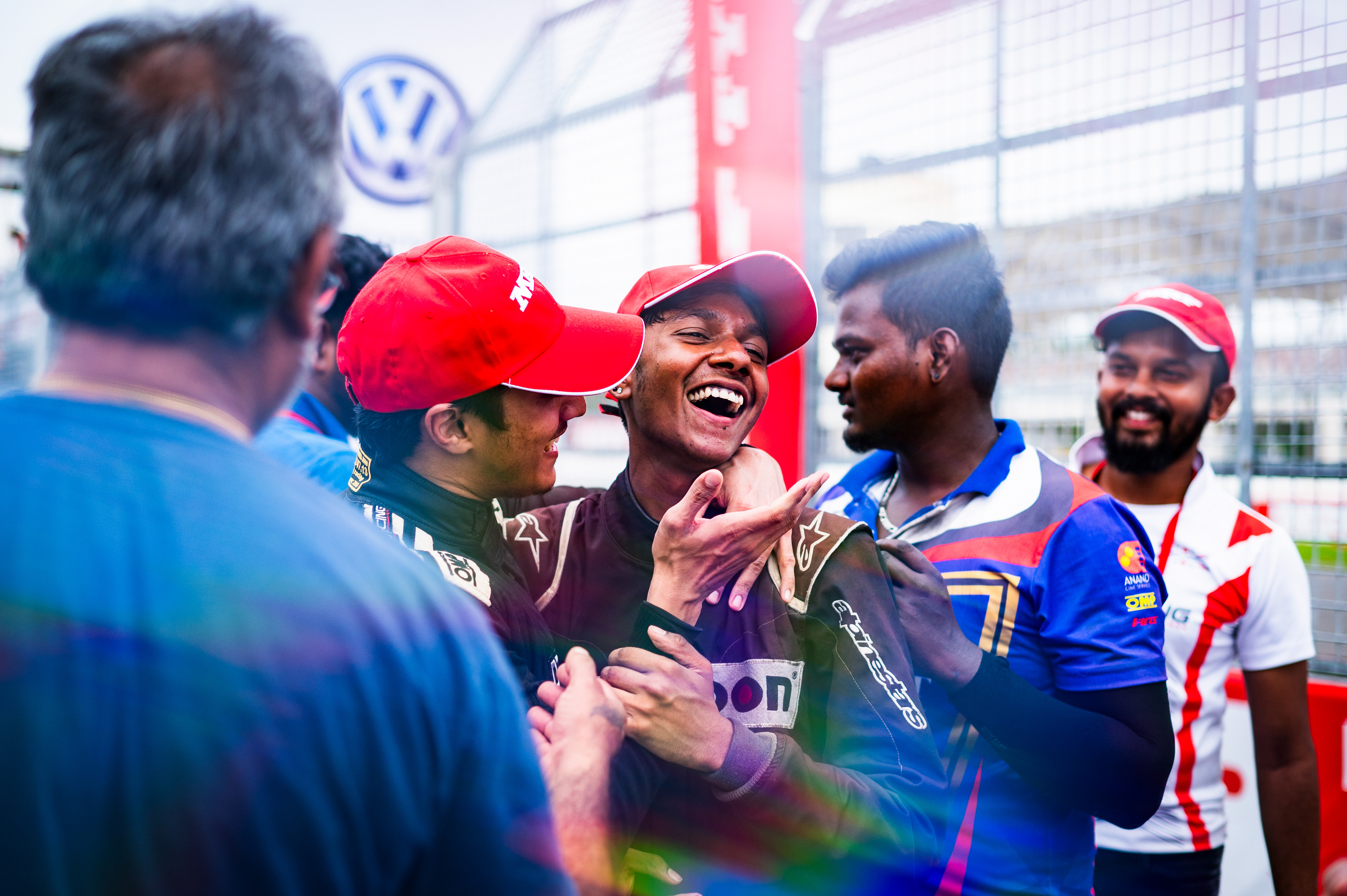 Viswas congratulating Tijil for his maiden victory.