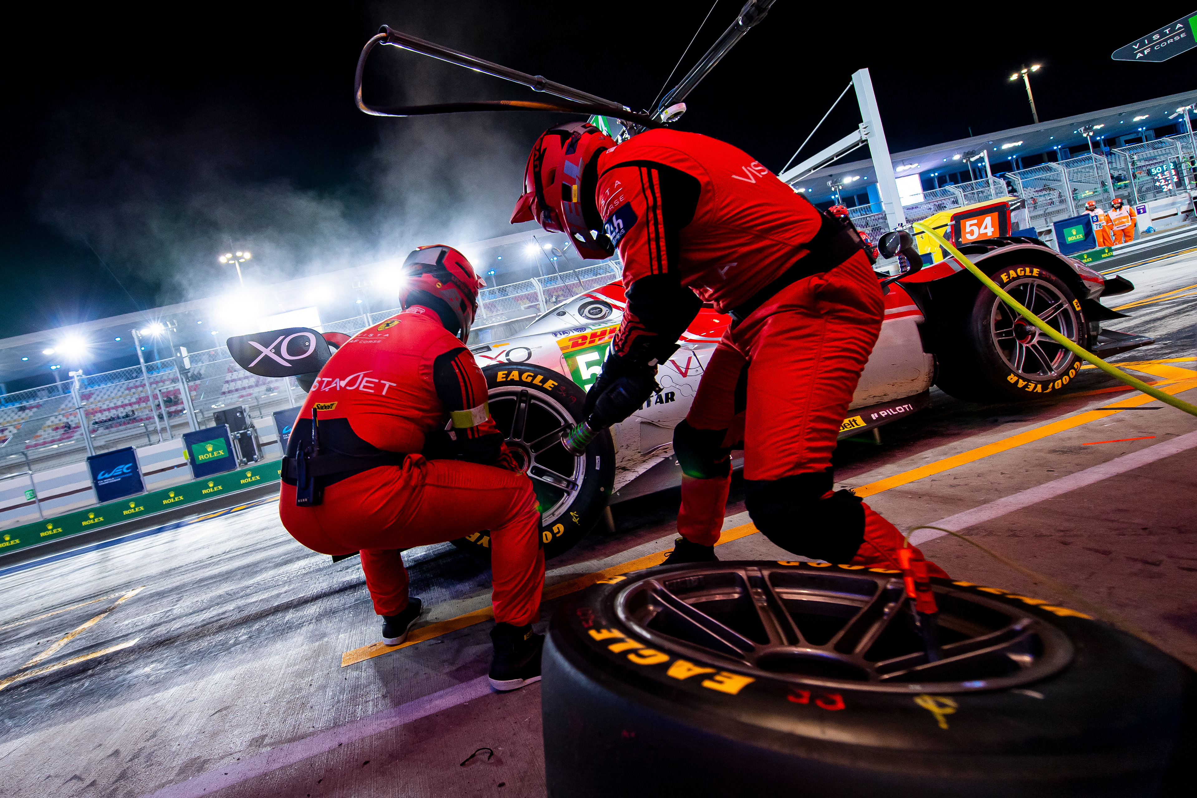 #54 Vista AF Corse Ferrari 296 LMGT3: Thomas Flohr, Francesco Castellacci, Davide Rigon © 2024-2025 Shameem Fahath