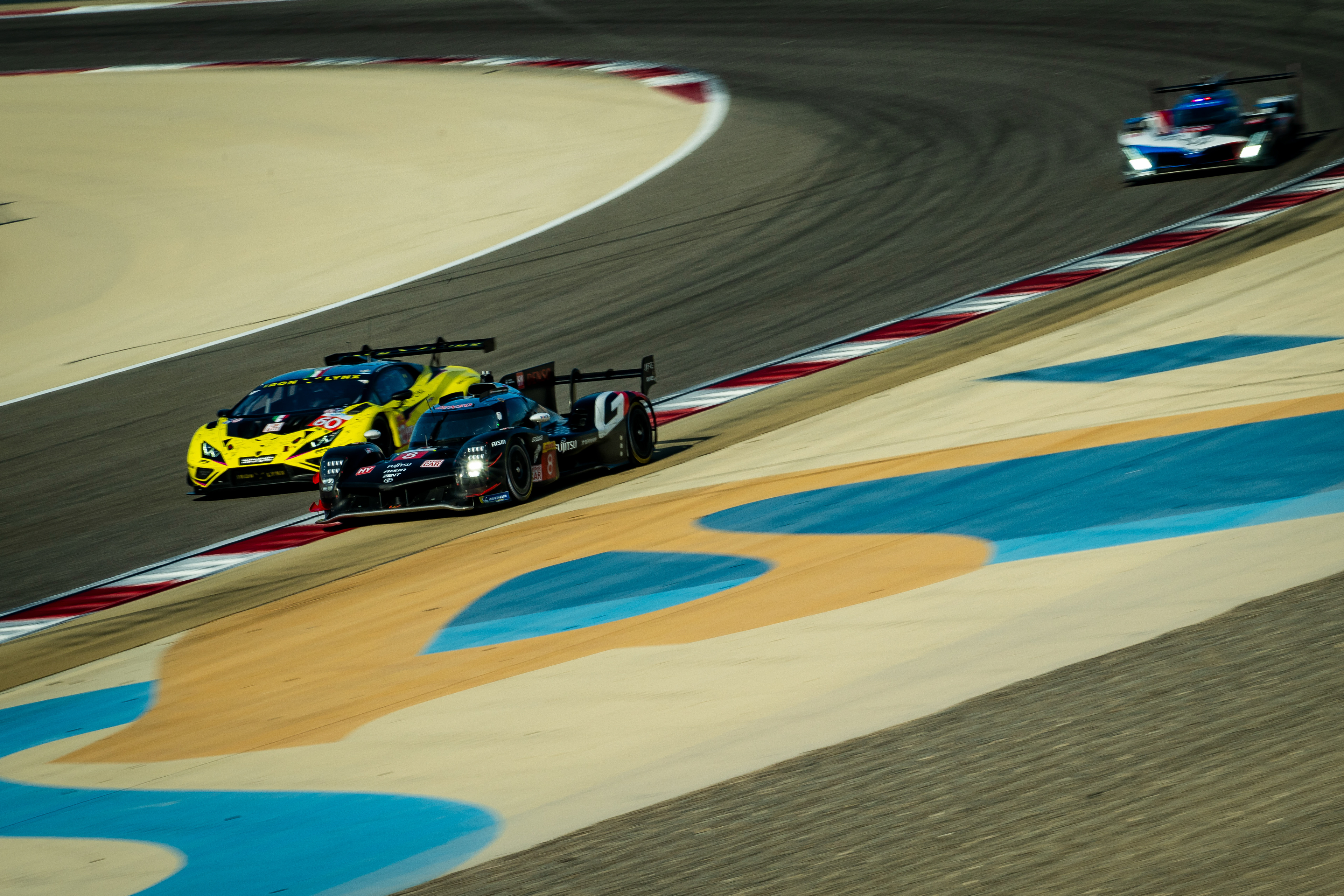#8 Toyota Gazoo Racing Toyota GR010 - Hybrid: Sebastien Buemi, Brendon Hartley, Ryo Hirakawa #60 Iron Lynx Lamborghini Huracan LMGT3 Evo2: Claudio Schiavoni, Matteo Cressoni, Matteo Cairoli