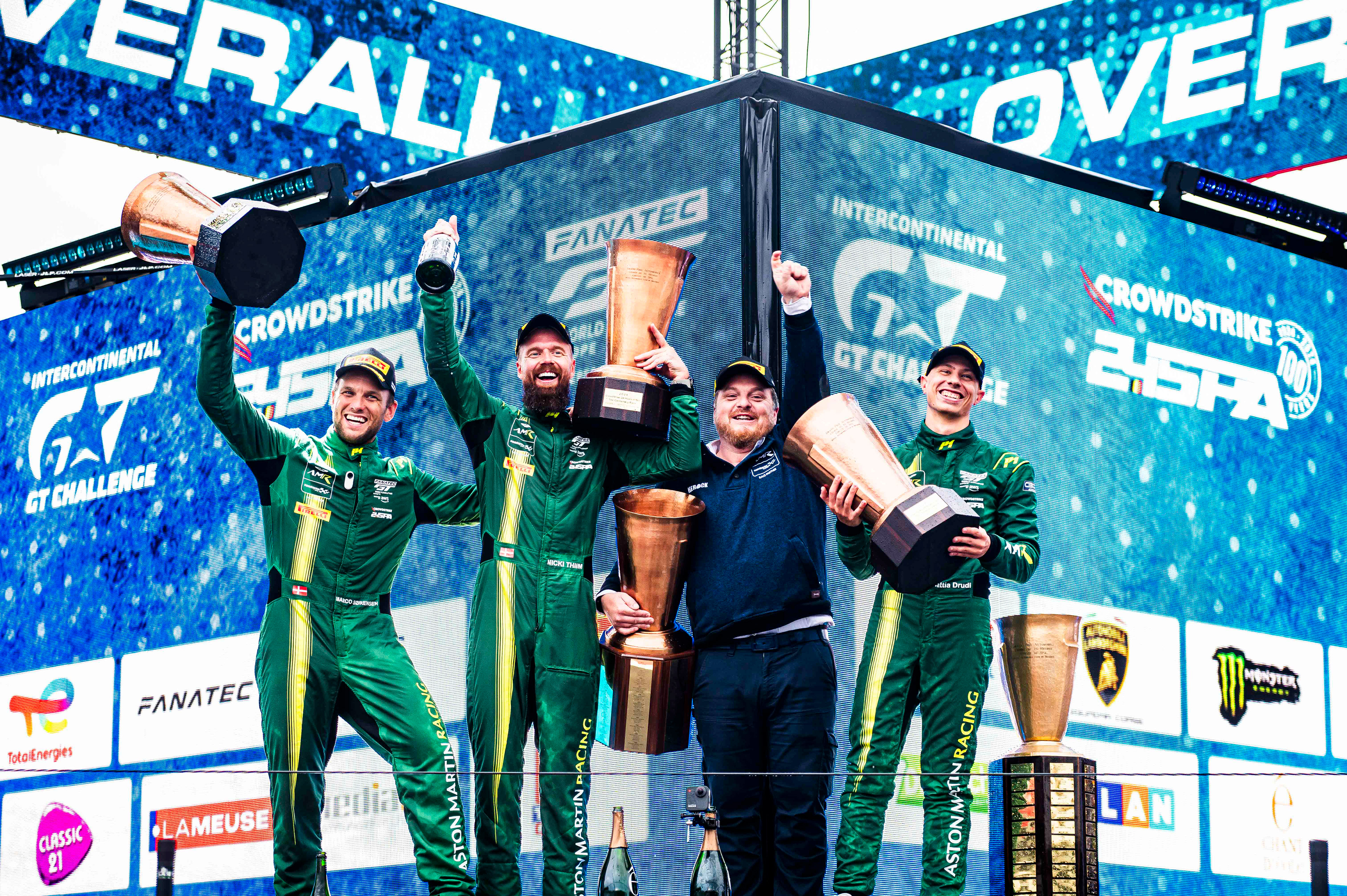 #7 Comtoyou Racing Aston Martin Vantage AMR GT3 EVO: Mattia Drudi, Nicki Thiim, Marco Sorensen