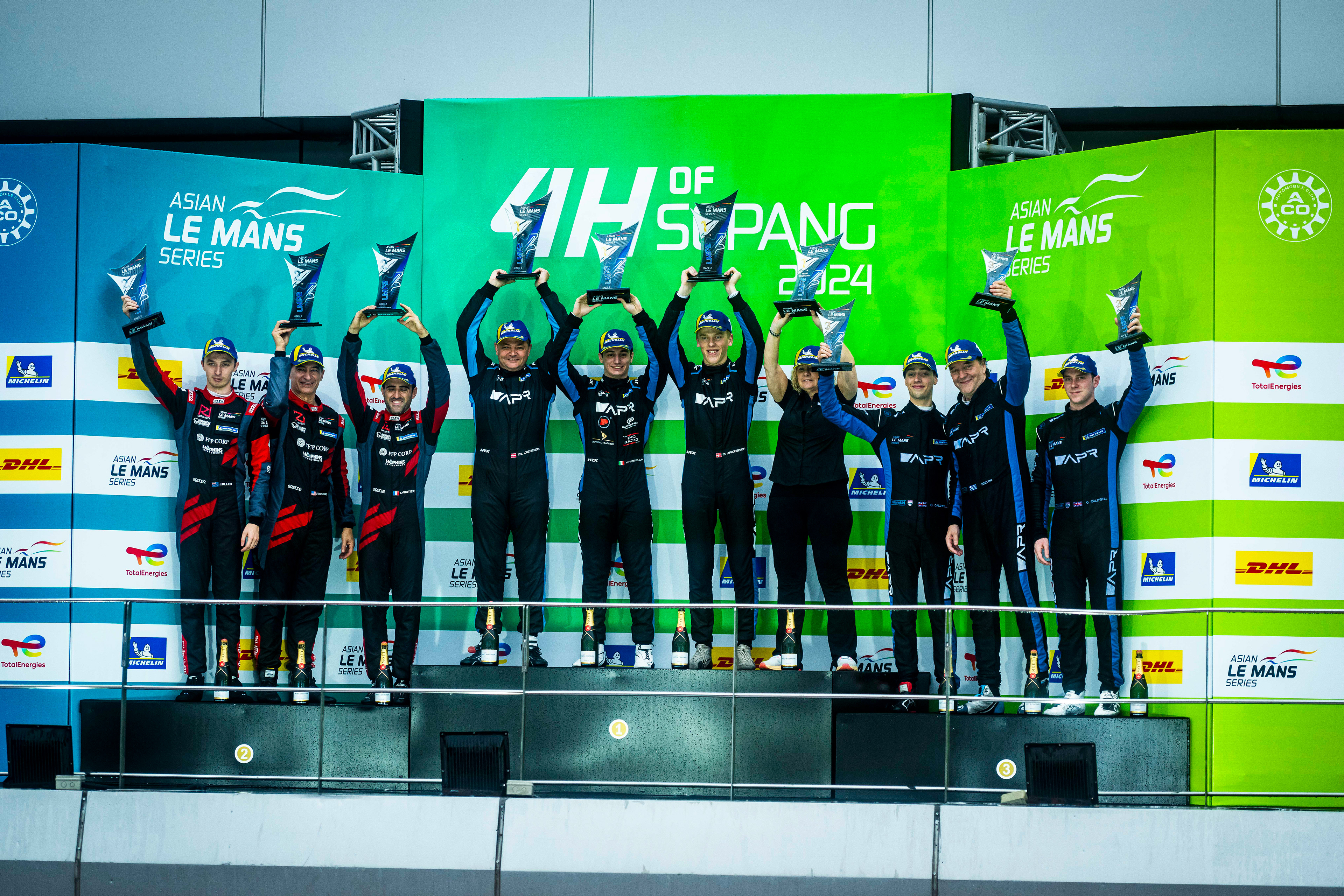 #25 Algarve Pro Racing Oreca 07 - Gibson: Michael Jensen, Malthe Jakobsen, Valerio Rinicella #30 RD Limited Oreca 07 - Gibson: Fred Poordad, Tristan Vautier, James Allen #20 Algarve Pro Racing Oreca 07 - Gibson: Kriton Lentoudis, Olli Caldwell, Alex Quinn